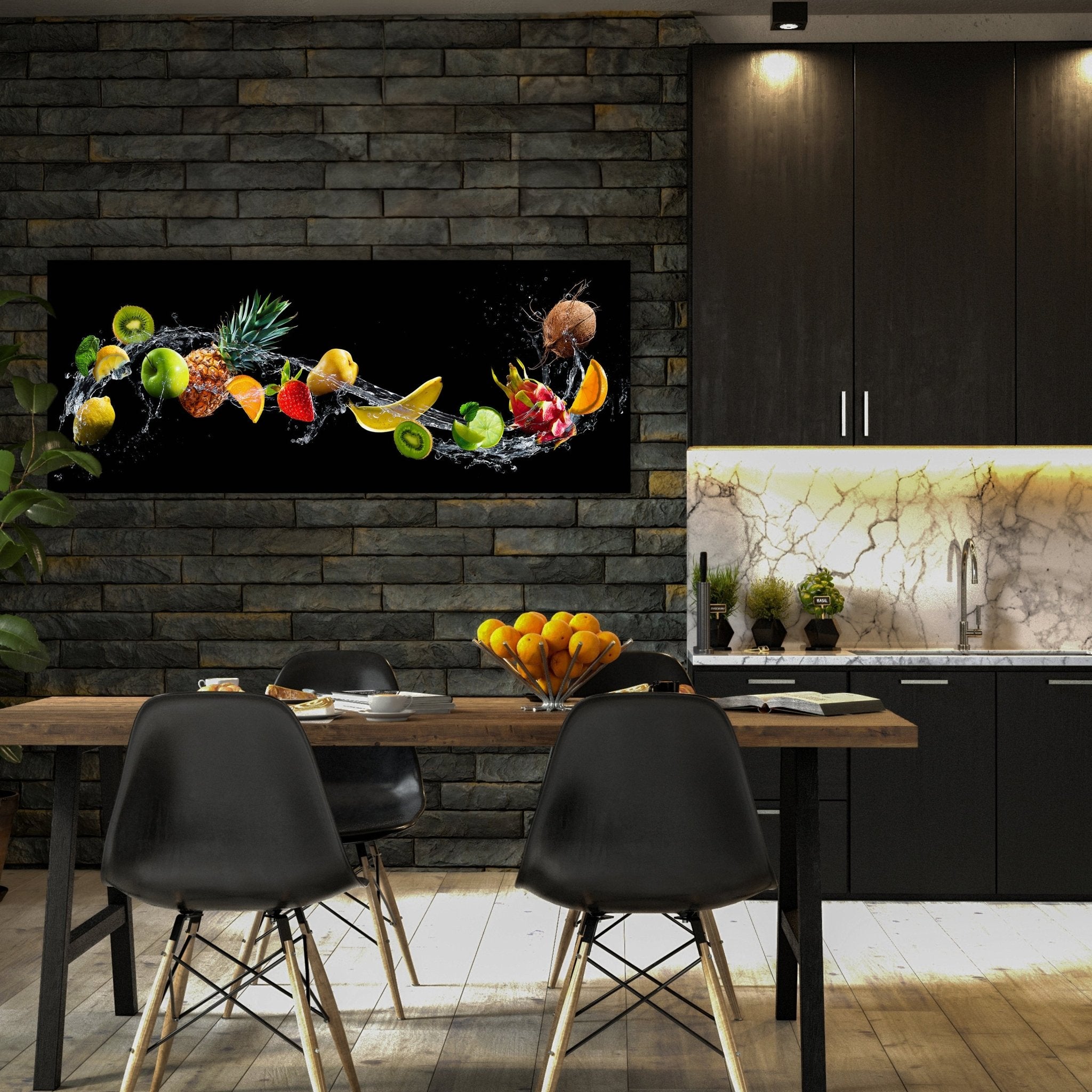 Leinwandbild Früchte & Wasser, Banane, Kiwi, Orange M1075 kaufen - Bild 3 Leinwandbild Früchte & Wasser, Banane, Kiwi, Orange M1075 kaufen - Bild 3