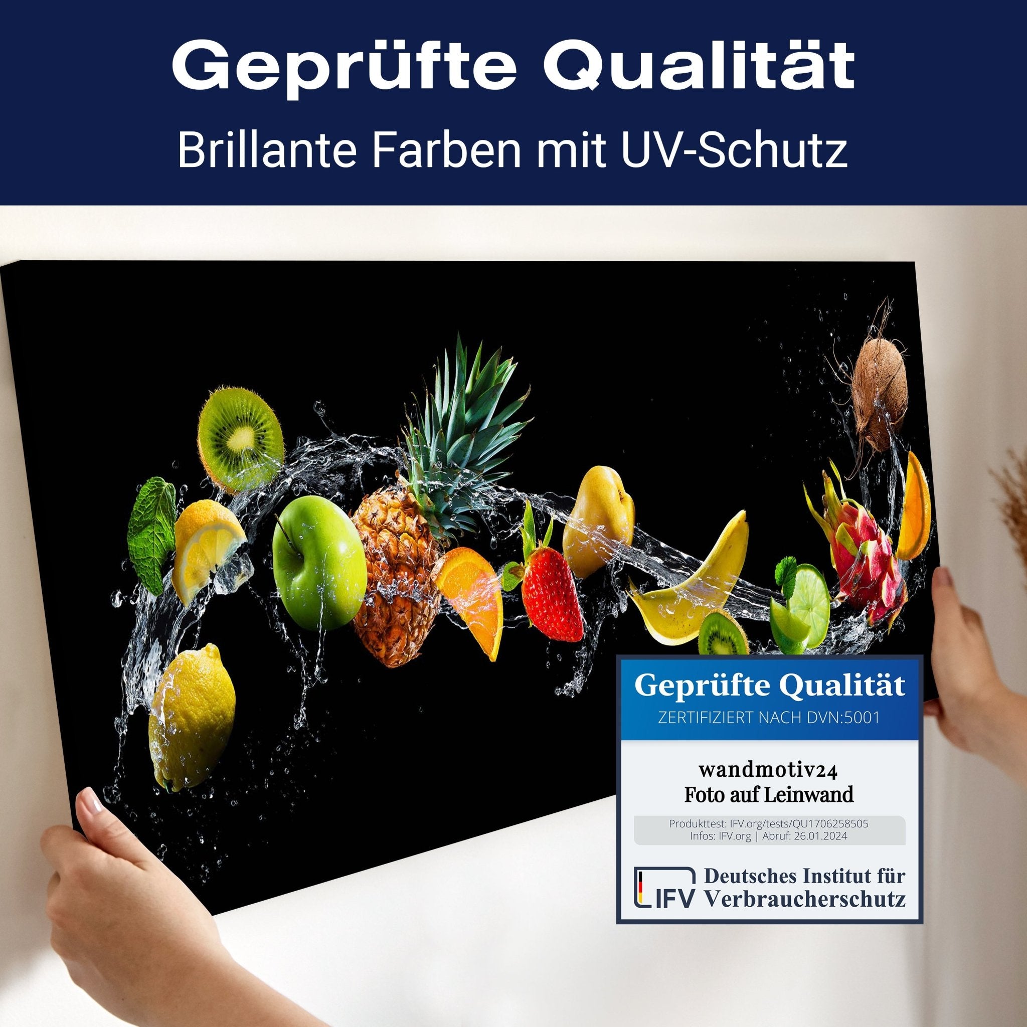 Leinwandbild Früchte & Wasser, Banane, Kiwi, Orange M1075 kaufen - Bild 4 Leinwandbild Früchte & Wasser, Banane, Kiwi, Orange M1075 kaufen - Bild 4
