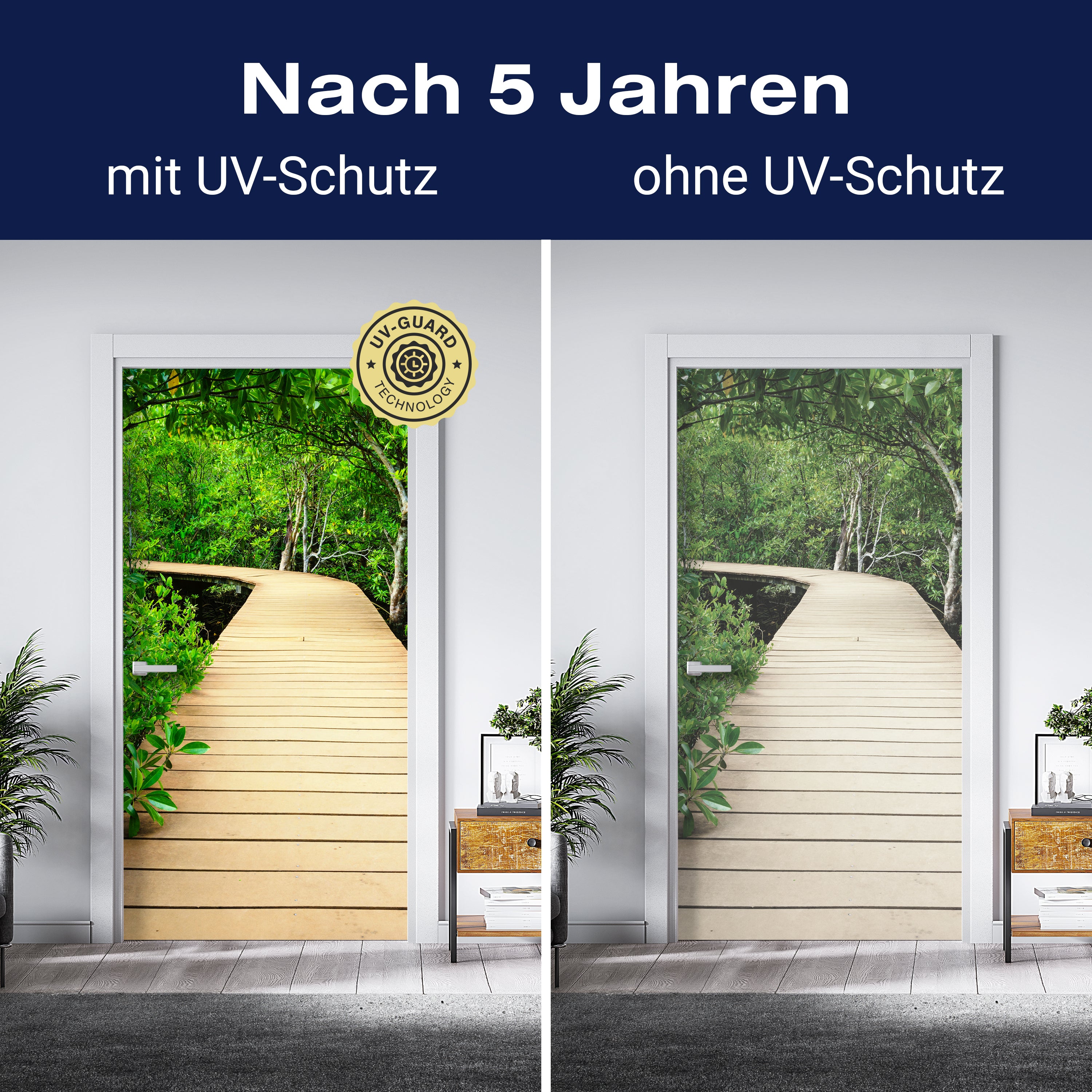 Türtapete moderner Holz-steg im Wald, Weg, Natur M1078 - Bild 4 Türtapete moderner Holz-steg im Wald, Weg, Natur M1078 - Bild 4