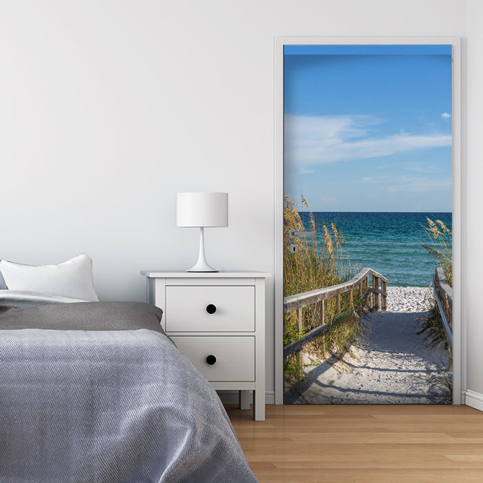 Türtapete Weg zum Meer, Sand-strand, Ozean, Gräser M1079 - Bild 1 Türtapete Weg zum Meer, Sand-strand, Ozean, Gräser M1079 - Bild 1