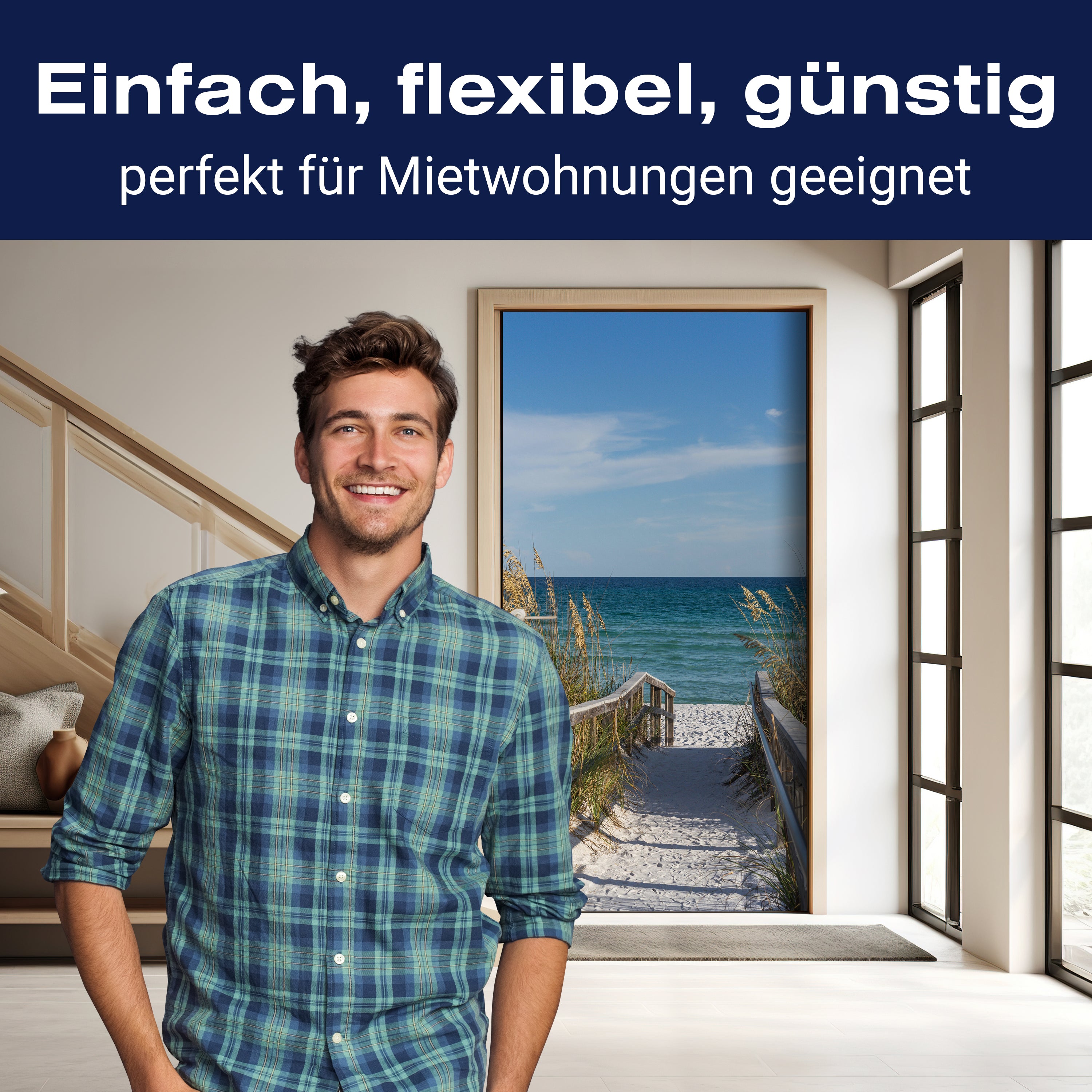 Türtapete Weg zum Meer, Sand-strand, Ozean, Gräser M1079 - Bild 3 Türtapete Weg zum Meer, Sand-strand, Ozean, Gräser M1079 - Bild 3