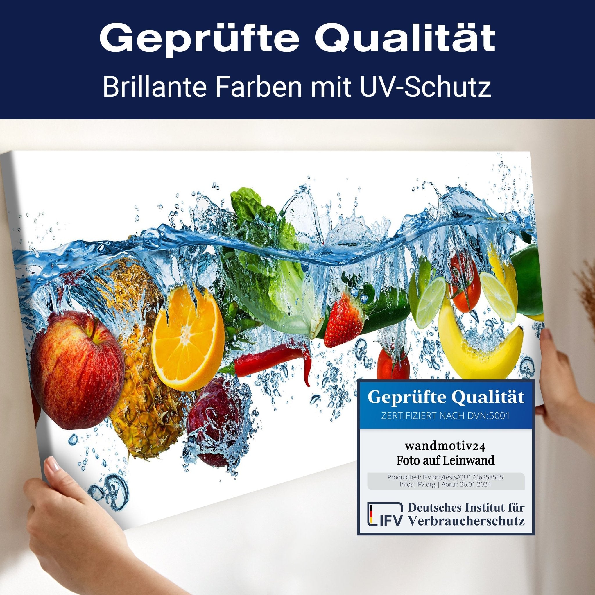 Leinwandbild Obst & Gemüse im Wasser, Früchte M1083 kaufen - Bild 4 Leinwandbild Obst & Gemüse im Wasser, Früchte M1083 kaufen - Bild 4