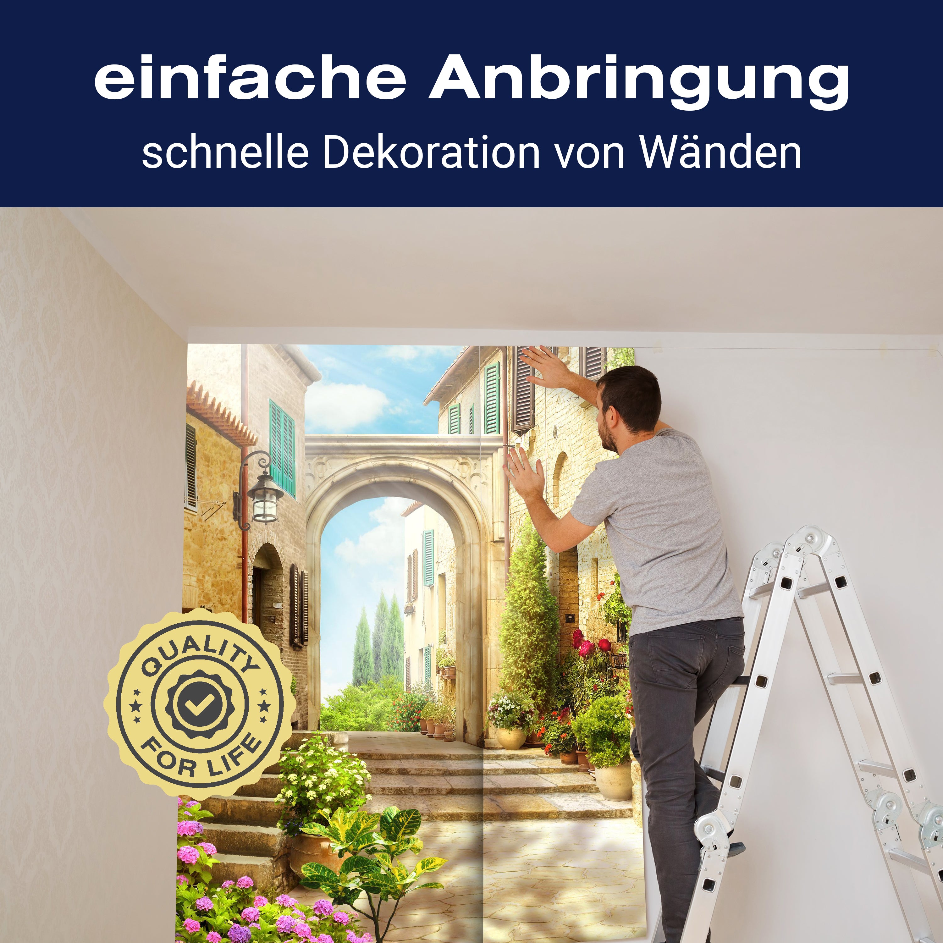 Fototapete Strasse italienische Stadt Italien Gasse M1084 - Bild 3 Fototapete Strasse italienische Stadt Italien Gasse M1084 - Bild 3