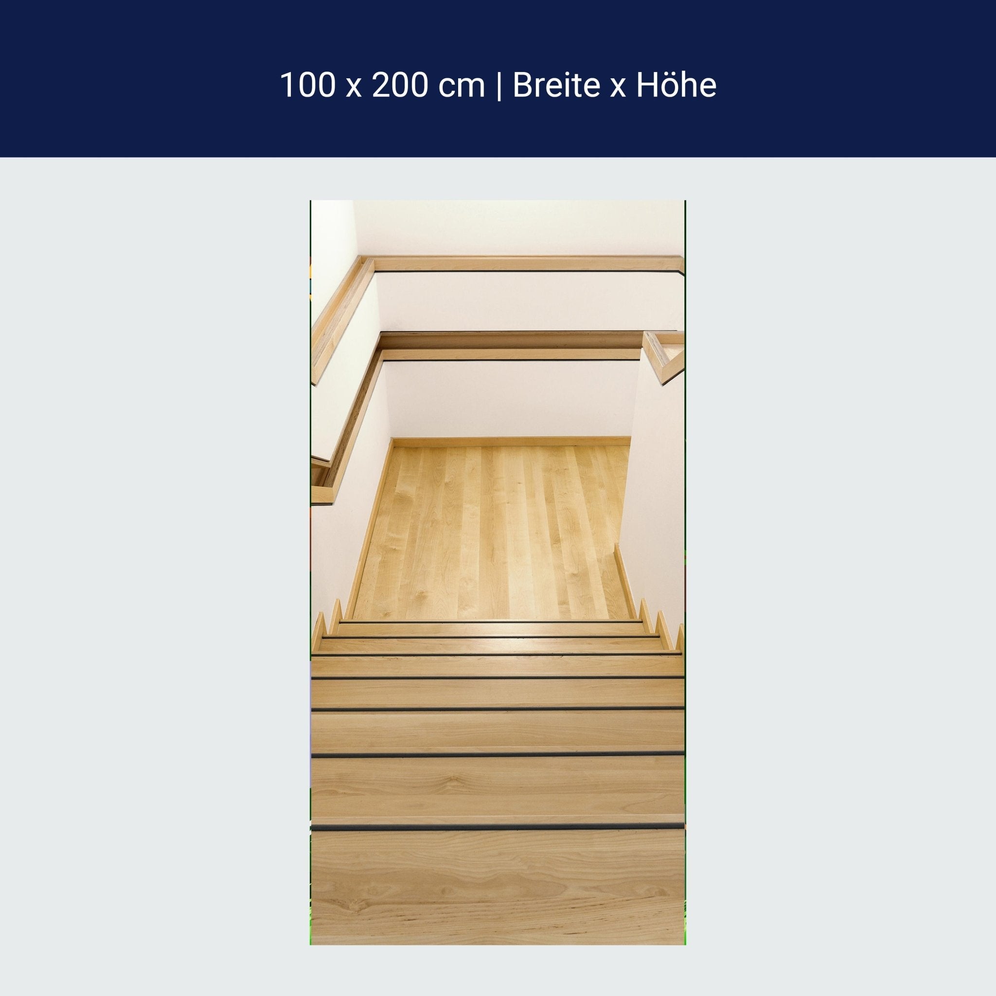 Türtapete Holz-treppe mit Geländer & Ablage, Haus M1085 Türtapete Holz-treppe mit Geländer & Ablage, Haus M1085