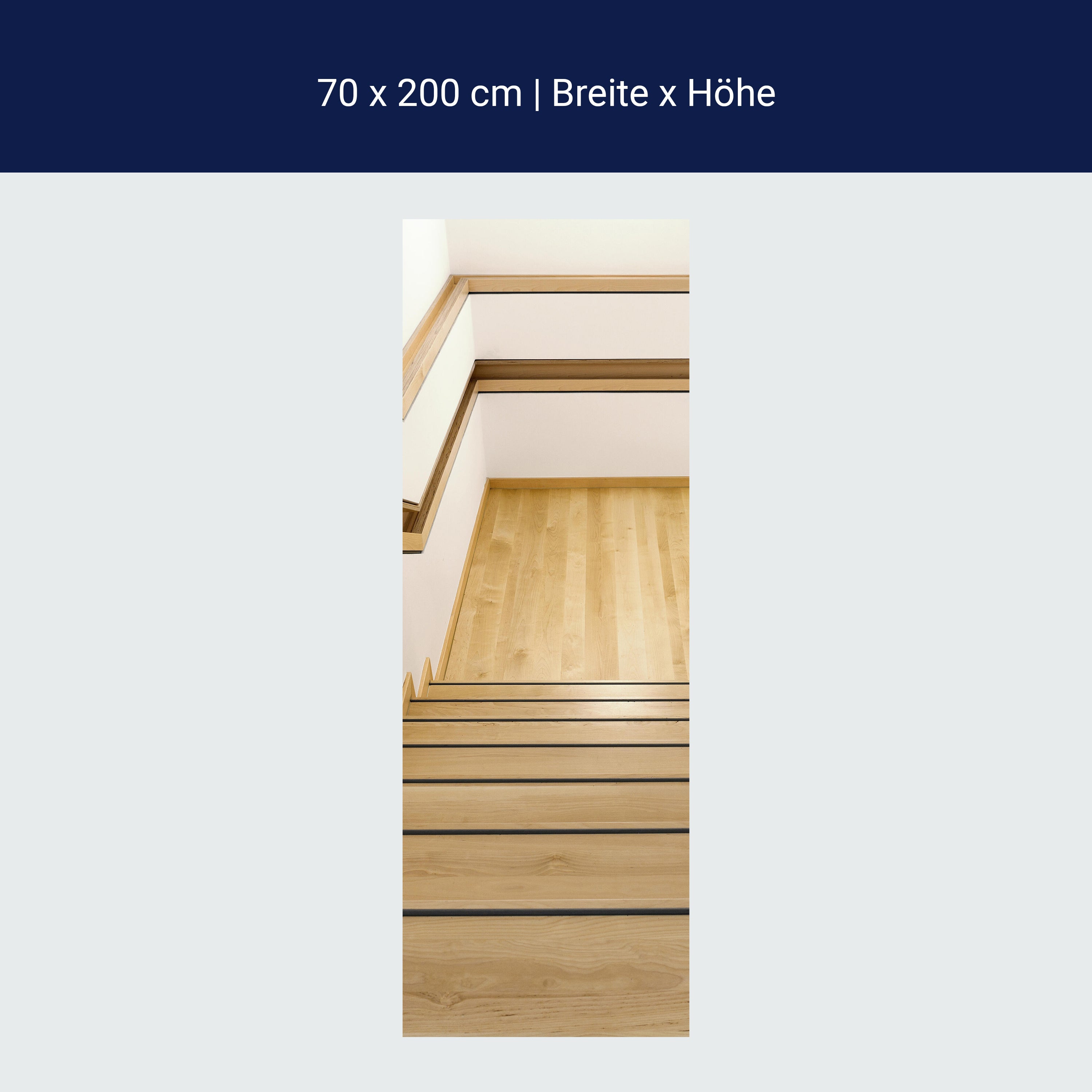 Türtapete Holz-treppe mit Geländer & Ablage, Haus M1085 Türtapete Holz-treppe mit Geländer & Ablage, Haus M1085