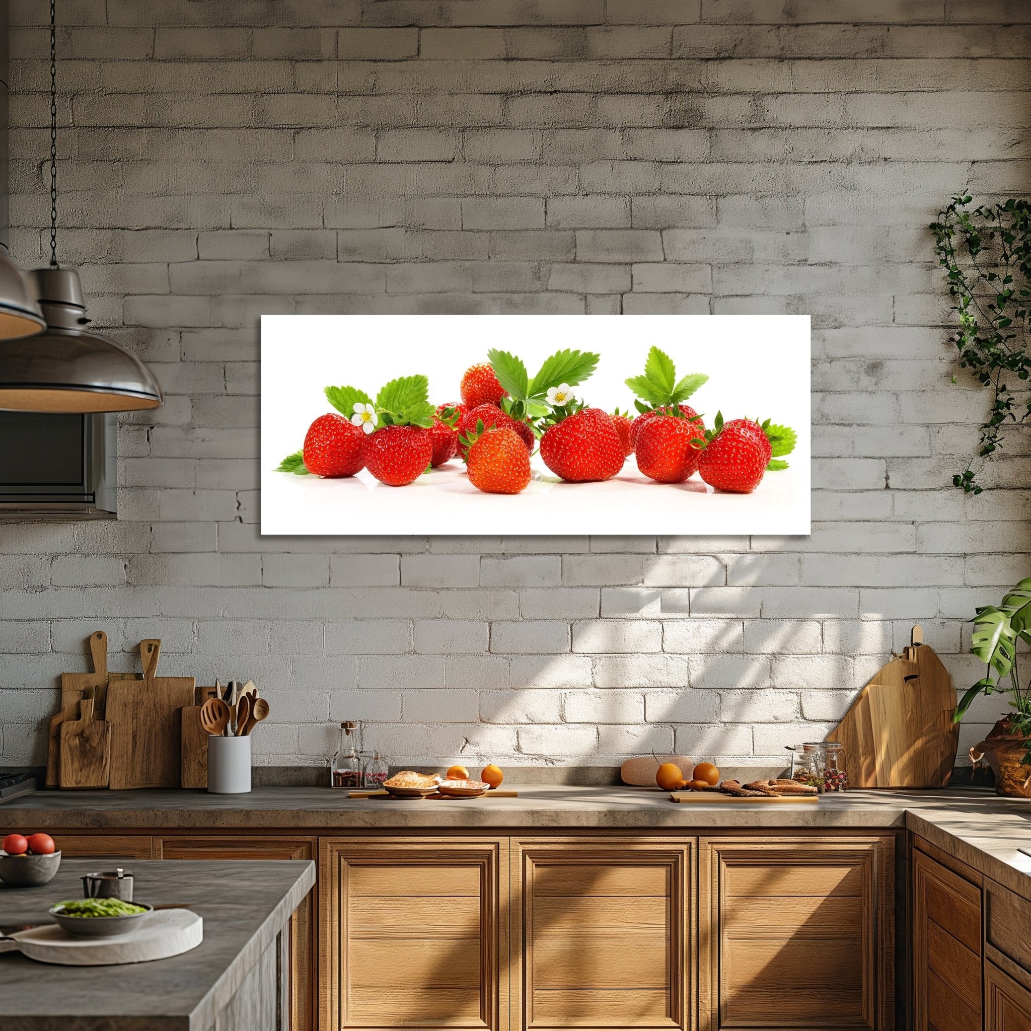 Leinwandbild frische Erdbeeren, Rot, Grün, Obst M1086 kaufen - Bild 2 Leinwandbild frische Erdbeeren, Rot, Grün, Obst M1086 kaufen - Bild 2