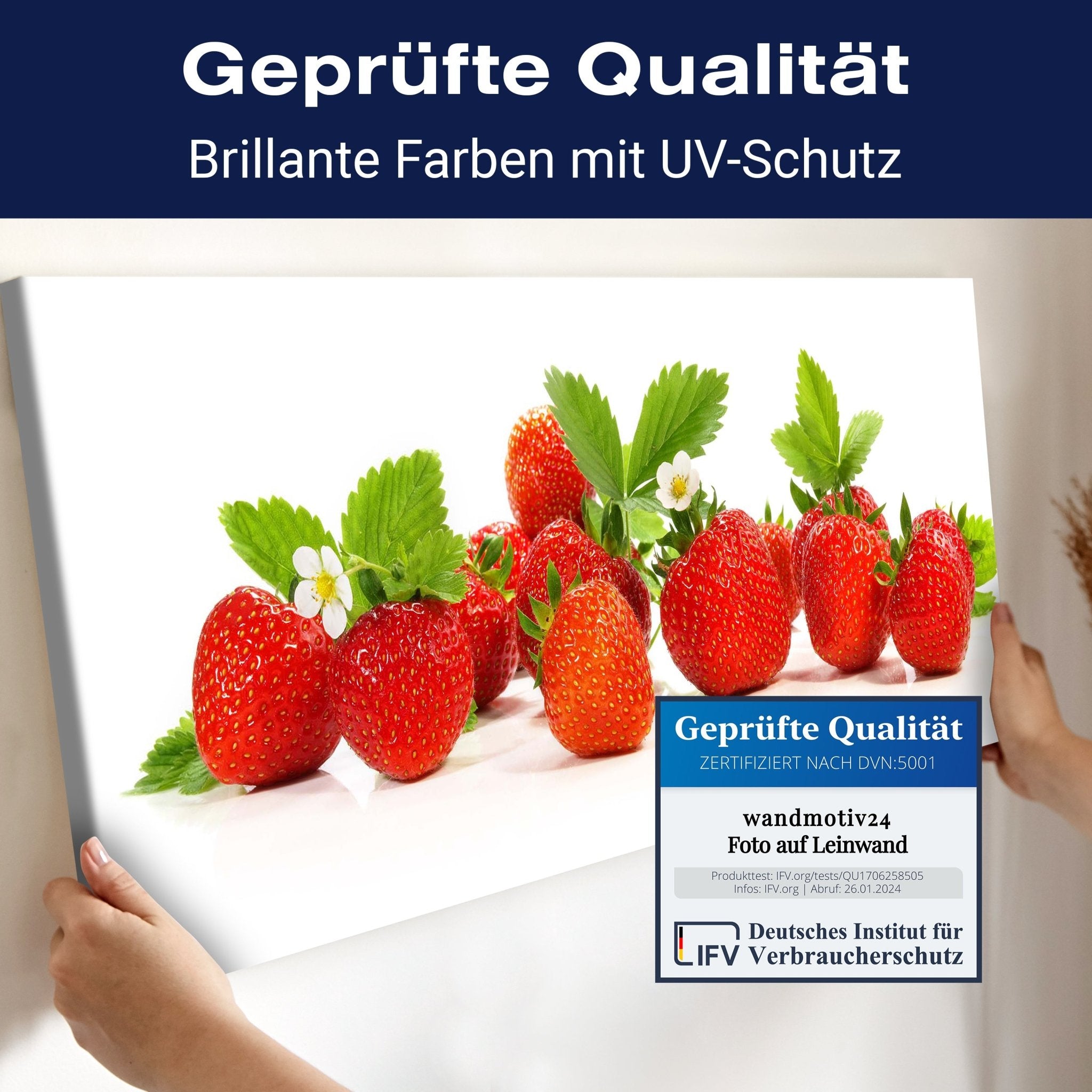 Leinwandbild frische Erdbeeren, Rot, Grün, Obst M1086 kaufen - Bild 4 Leinwandbild frische Erdbeeren, Rot, Grün, Obst M1086 kaufen - Bild 4