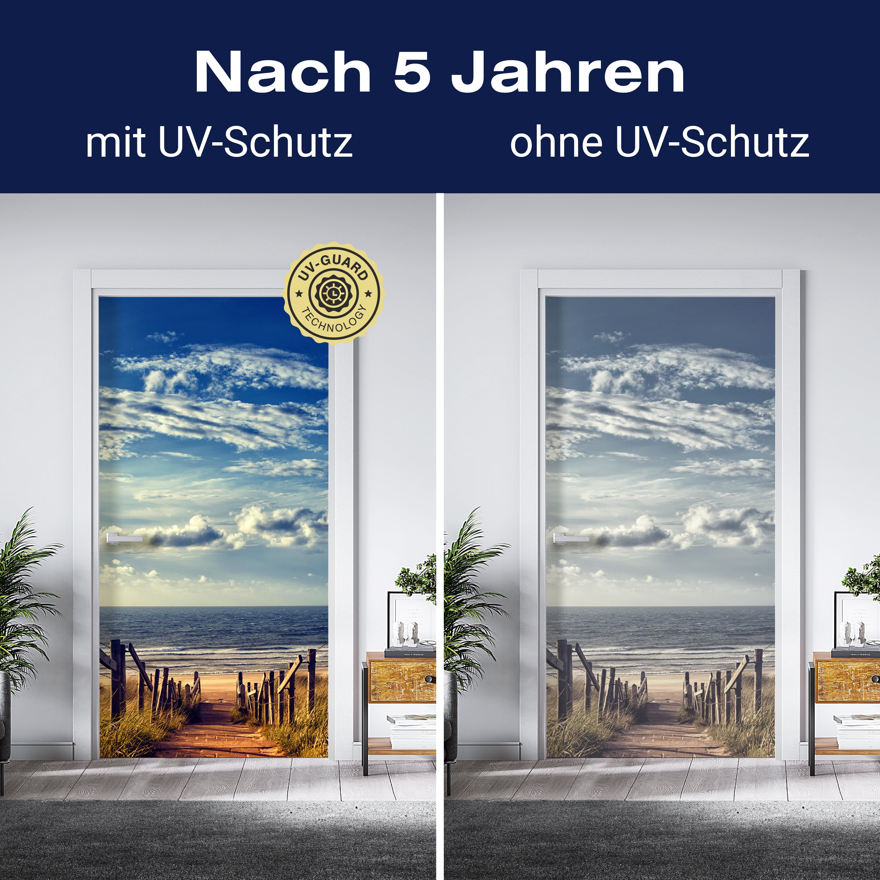 Türtapete Treppe ans Meer, Holz, Himmel, Wolken M1088 - Bild 4 Türtapete Treppe ans Meer, Holz, Himmel, Wolken M1088 - Bild 4