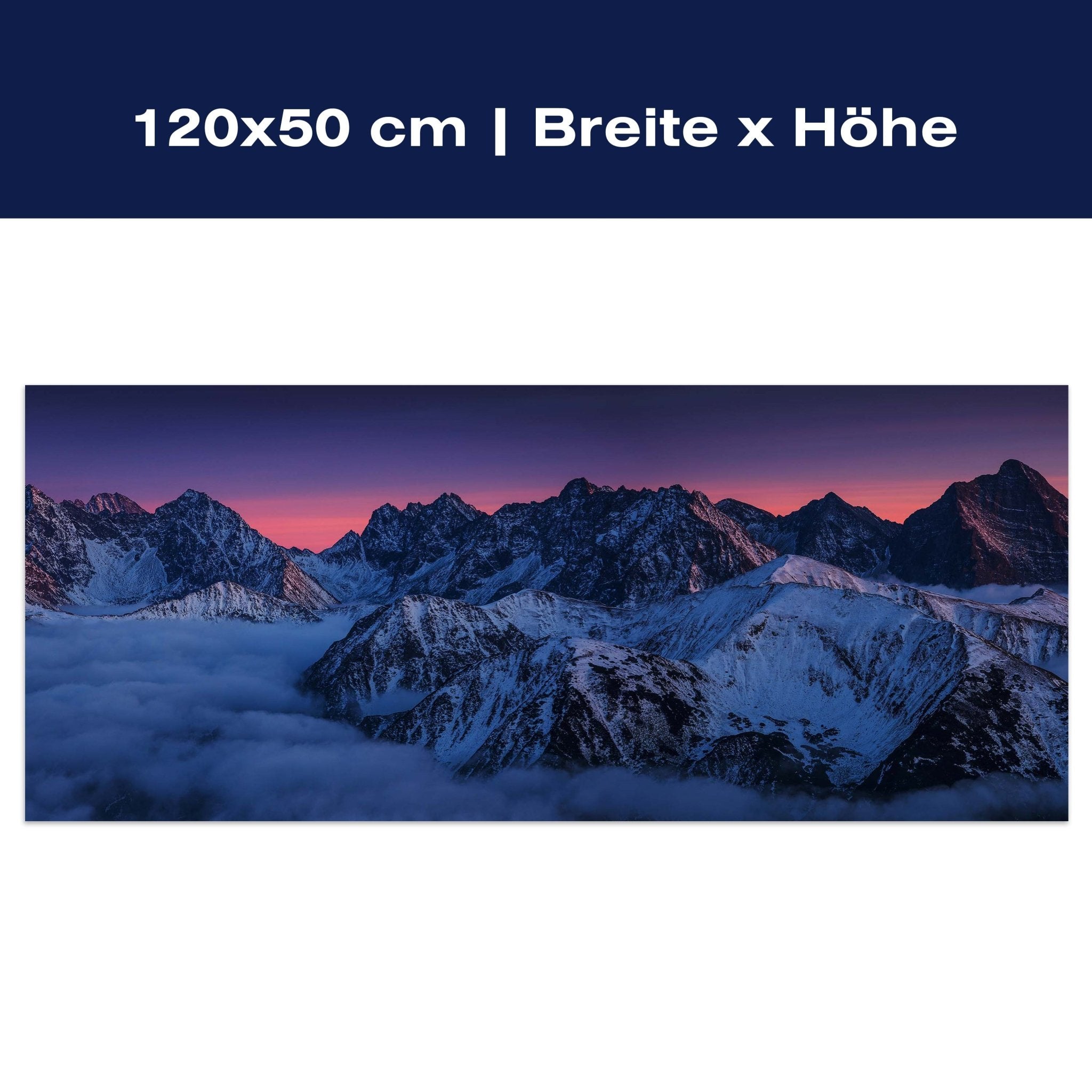 Leinwandbild Berge im Abendrot, Gebirge, Schnee, Berg M1090 Leinwandbild Berge im Abendrot, Gebirge, Schnee, Berg M1090