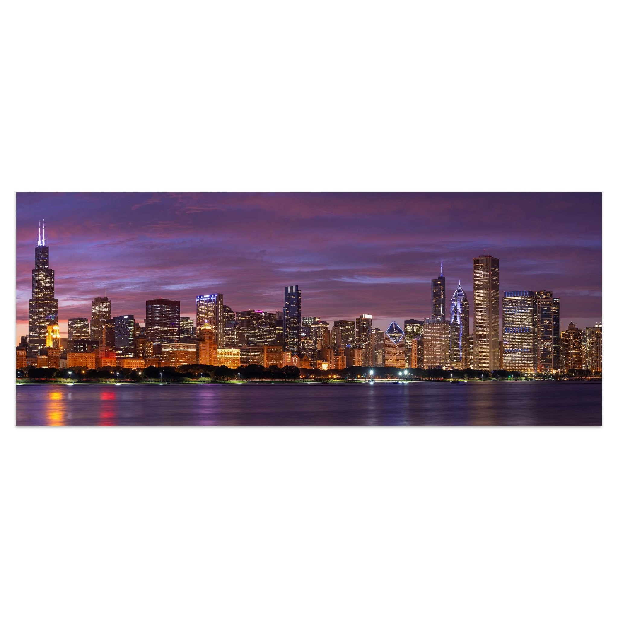 Leinwandbild Chicago bei Nacht, USA, Skyline, See M1091 kaufen - Bild 1 Leinwandbild Chicago bei Nacht, USA, Skyline, See M1091 kaufen - Bild 1