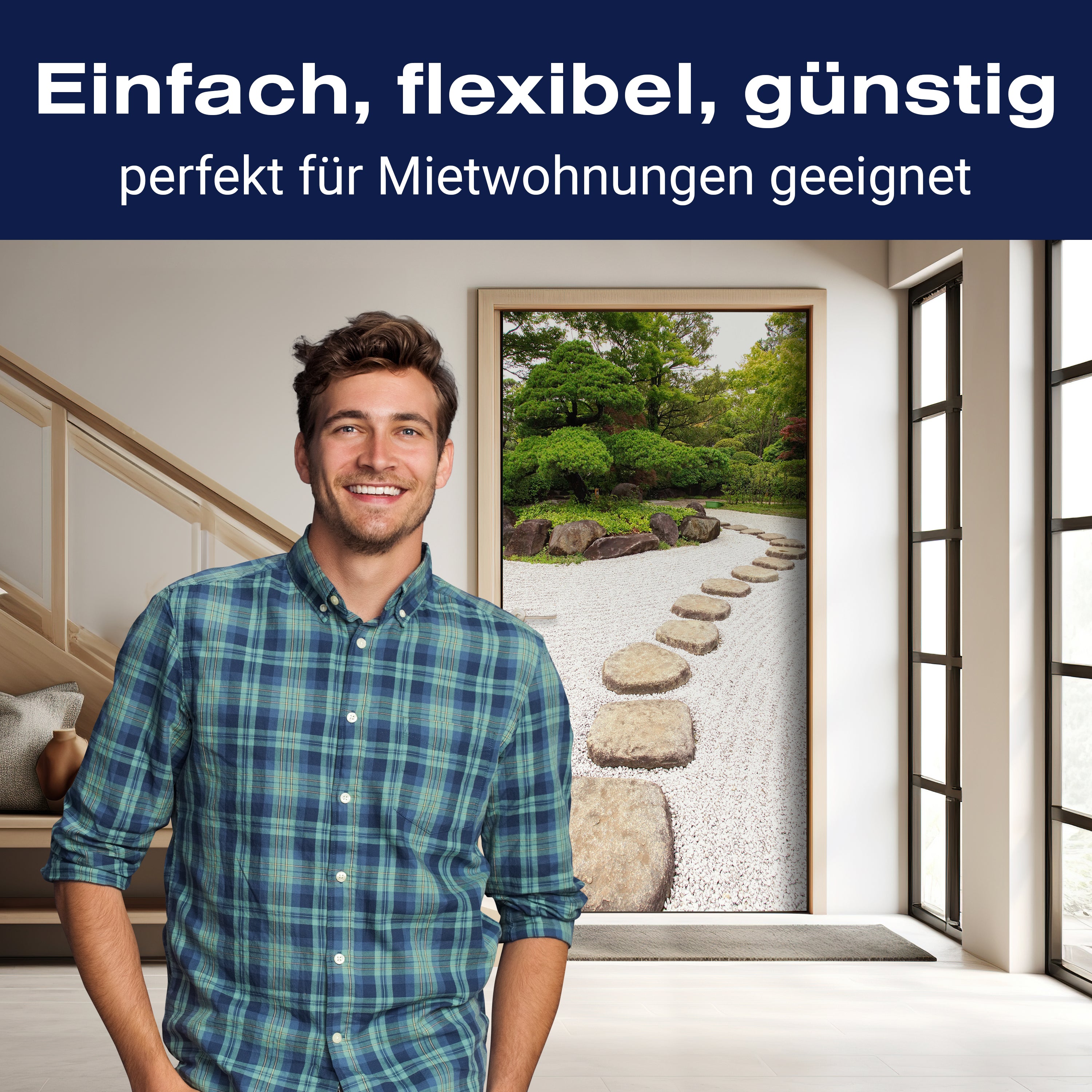 Türtapete Steine in einem Park, Kies, Garten M1095 - Bild 3 Türtapete Steine in einem Park, Kies, Garten M1095 - Bild 3