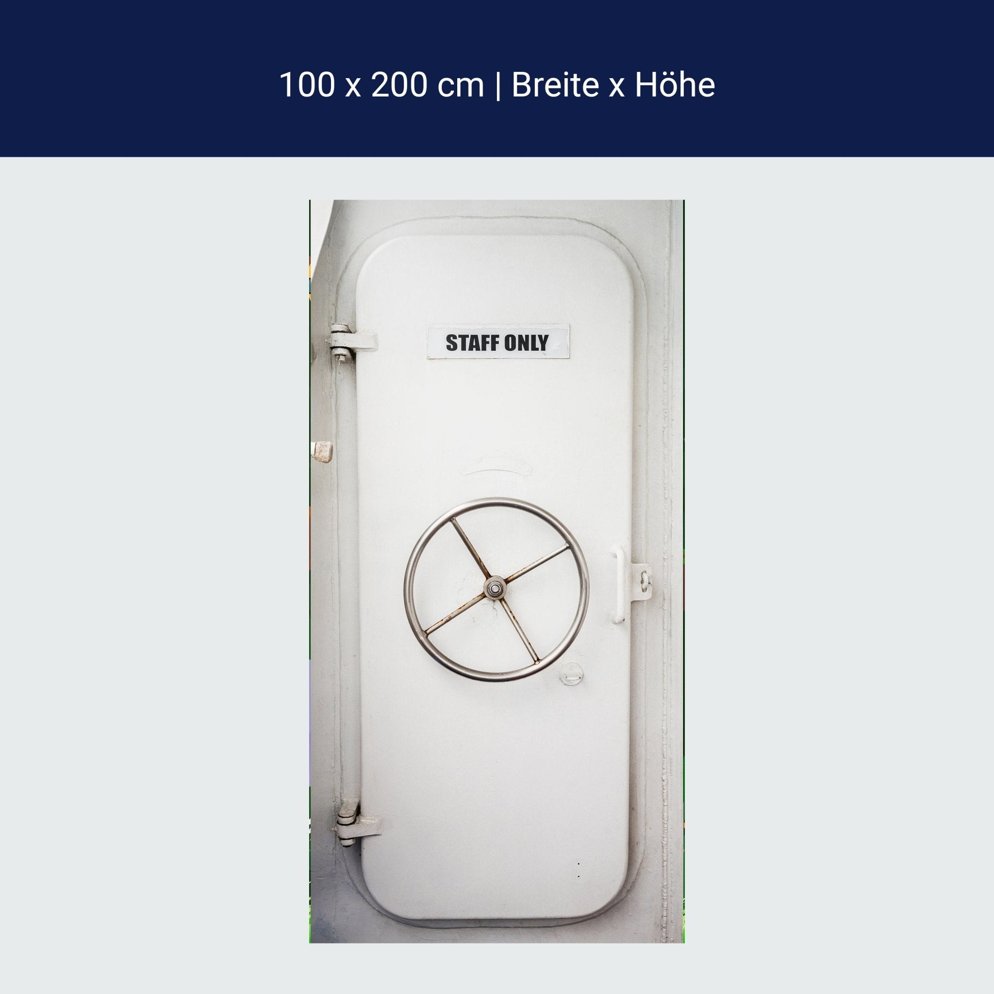 Türtapete Schiffs-tür, Dreh-rad, See-fahrt M1096 Türtapete Schiffs-tür, Dreh-rad, See-fahrt M1096