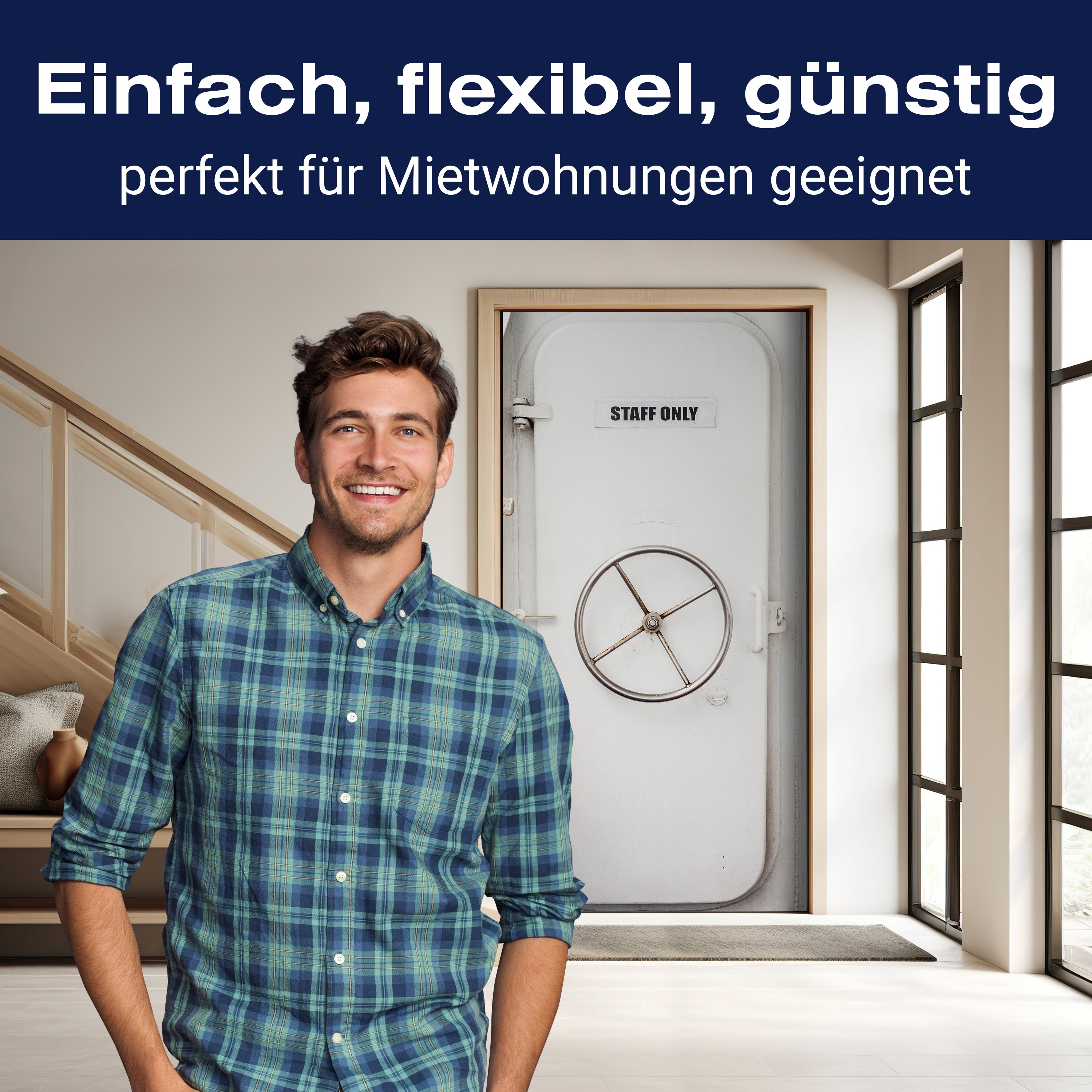 Türtapete Schiffs-tür, Dreh-rad, See-fahrt M1096 - Bild 3 Türtapete Schiffs-tür, Dreh-rad, See-fahrt M1096 - Bild 3