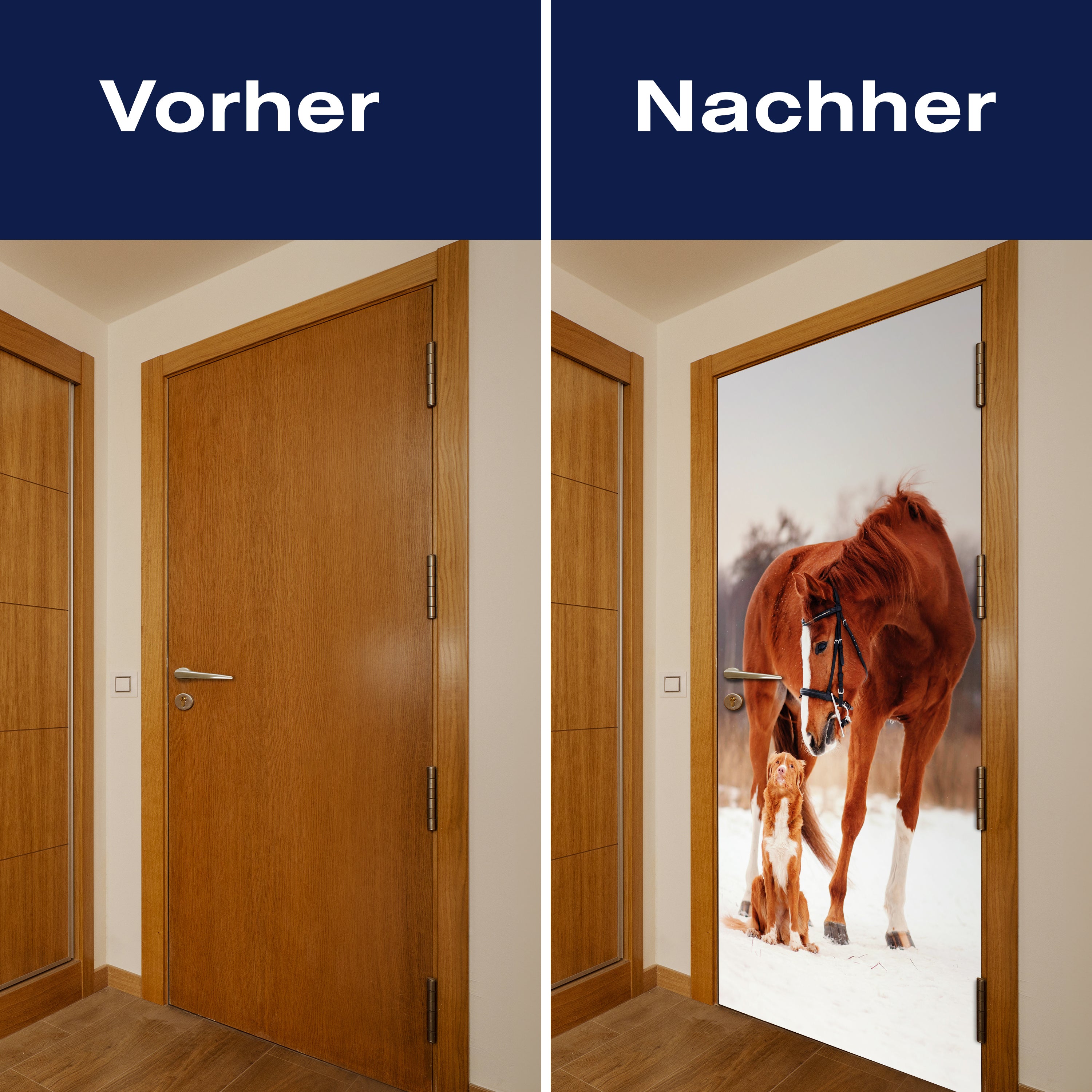 Türtapete Tierische Freunde Hund & Pferd, Tiere M1097 - Bild 10 Türtapete Tierische Freunde Hund & Pferd, Tiere M1097 - Bild 10