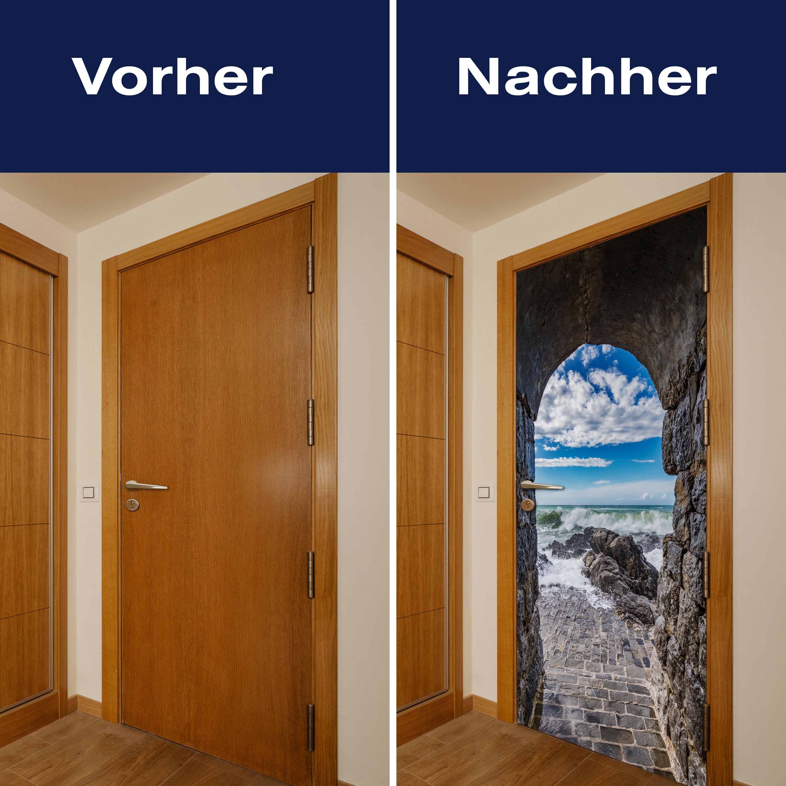 Türtapete Aussicht aus Tunnel aufs Meer, Wellen M1105 - Bild 10 Türtapete Aussicht aus Tunnel aufs Meer, Wellen M1105 - Bild 10