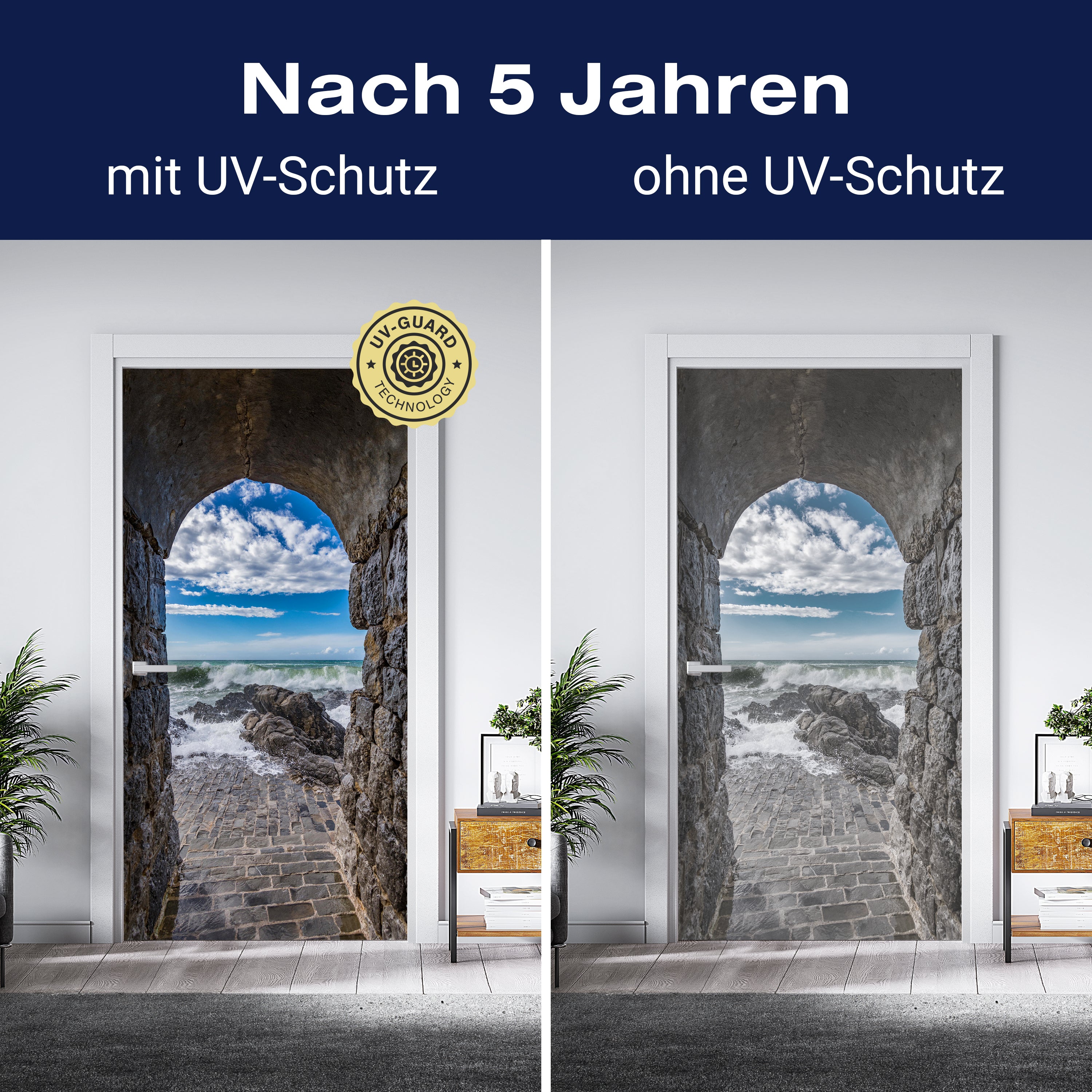 Türtapete Aussicht aus Tunnel aufs Meer, Wellen M1105 - Bild 4 Türtapete Aussicht aus Tunnel aufs Meer, Wellen M1105 - Bild 4