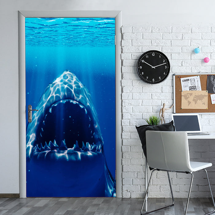 Türtapete Großer Weißer Hai Unter-wasser, Zähne M1107 - Bild 1 Türtapete Großer Weißer Hai Unter-wasser, Zähne M1107 - Bild 1