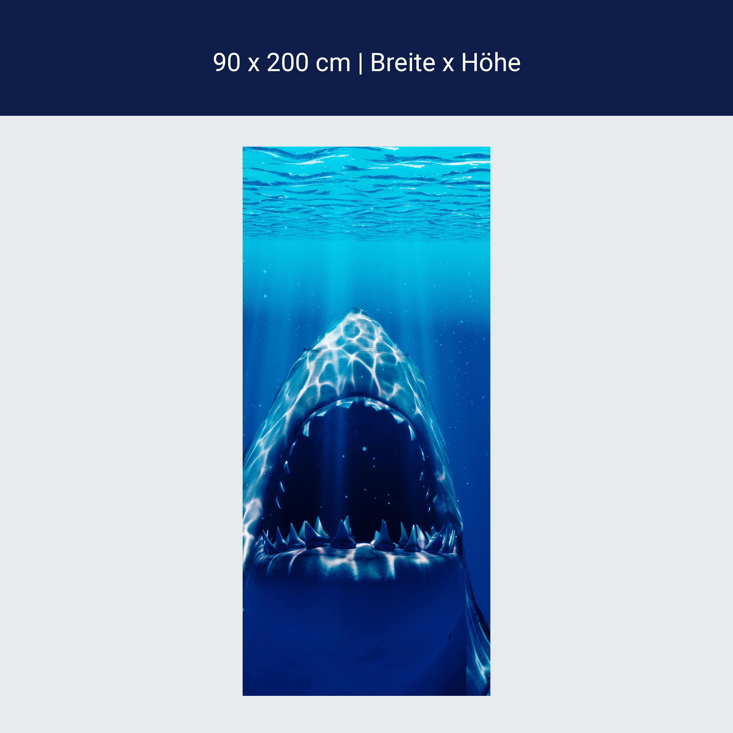 Türtapete Großer Weißer Hai Unter-wasser, Zähne M1107 Türtapete Großer Weißer Hai Unter-wasser, Zähne M1107