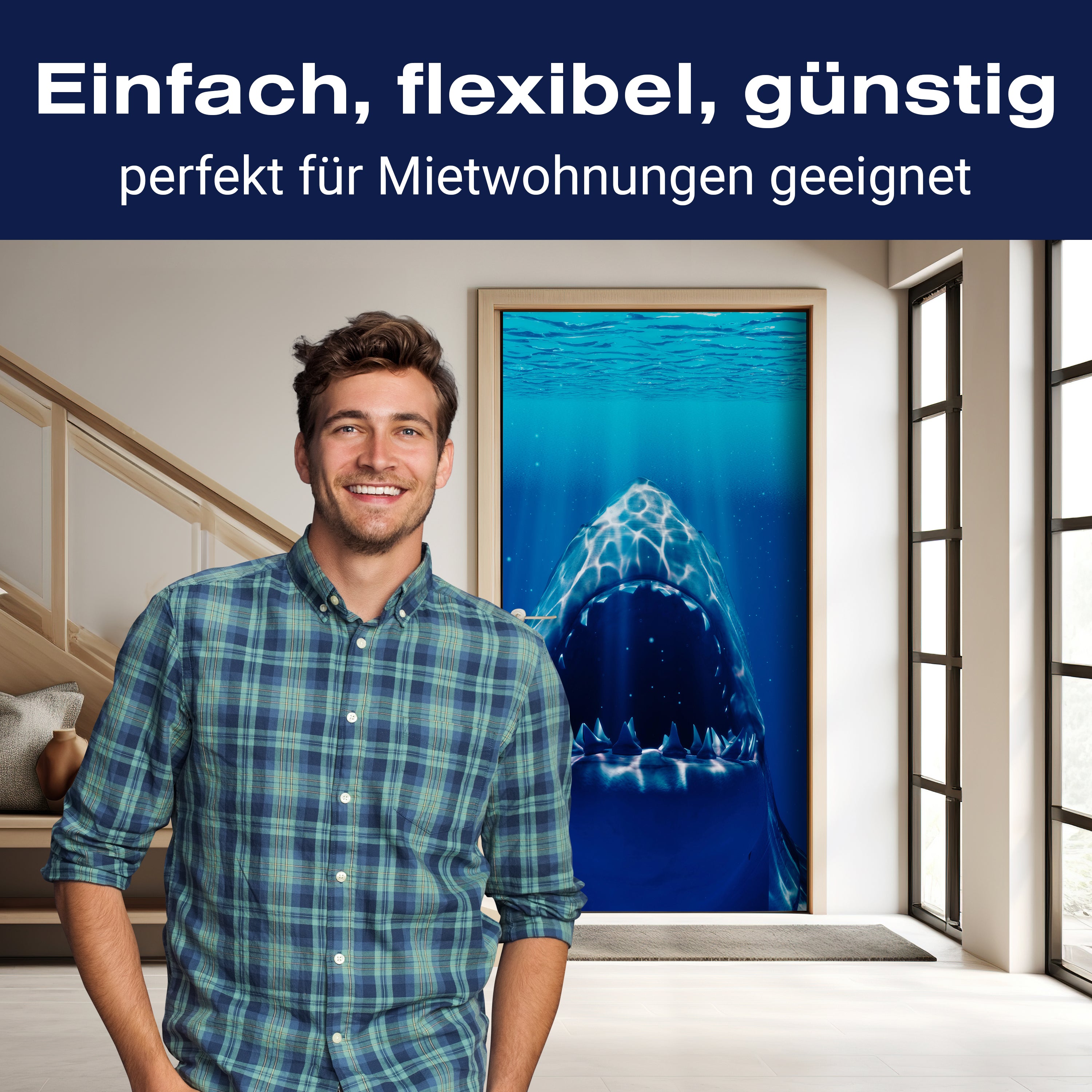 Türtapete Großer Weißer Hai Unter-wasser, Zähne M1107 - Bild 3 Türtapete Großer Weißer Hai Unter-wasser, Zähne M1107 - Bild 3