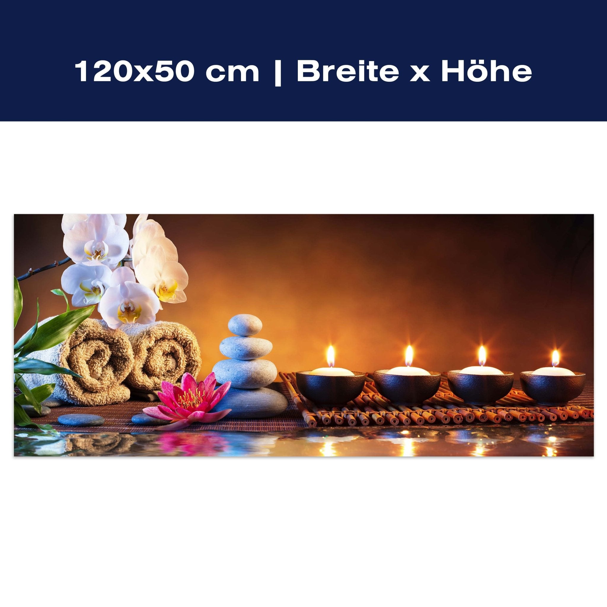 Leinwandbild Kerzen, Steine, Blüten, Wasser, Spa M1108 Leinwandbild Kerzen, Steine, Blüten, Wasser, Spa M1108