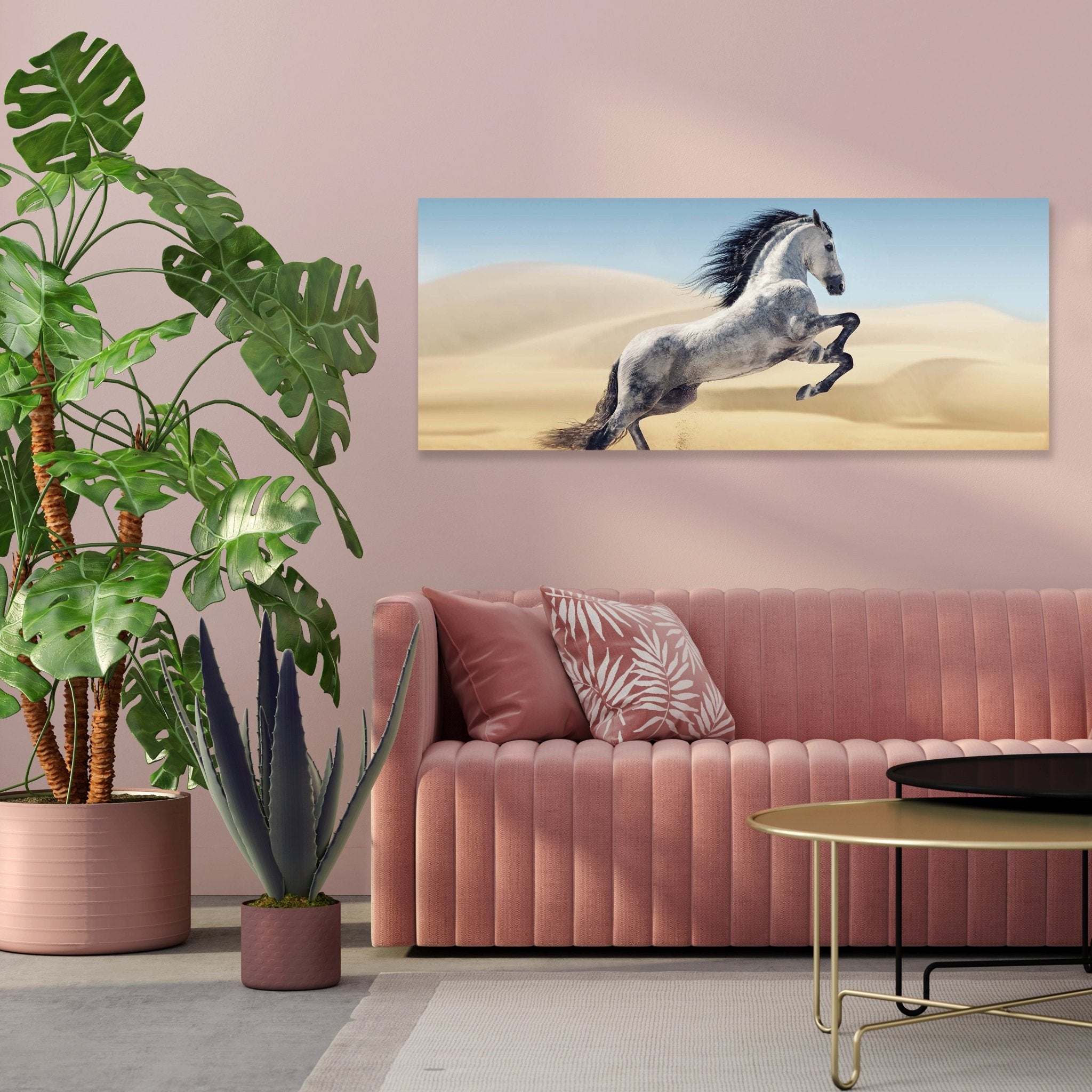 Leinwandbild Pferd, weiß, grau, Sand, Wüste M1110 kaufen - Bild 3 Leinwandbild Pferd, weiß, grau, Sand, Wüste M1110 kaufen - Bild 3