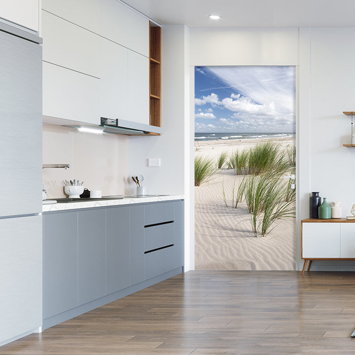 Türtapete Gräser am Sand-strand, Meer, Wasser M1110 - Bild 1 Türtapete Gräser am Sand-strand, Meer, Wasser M1110 - Bild 1