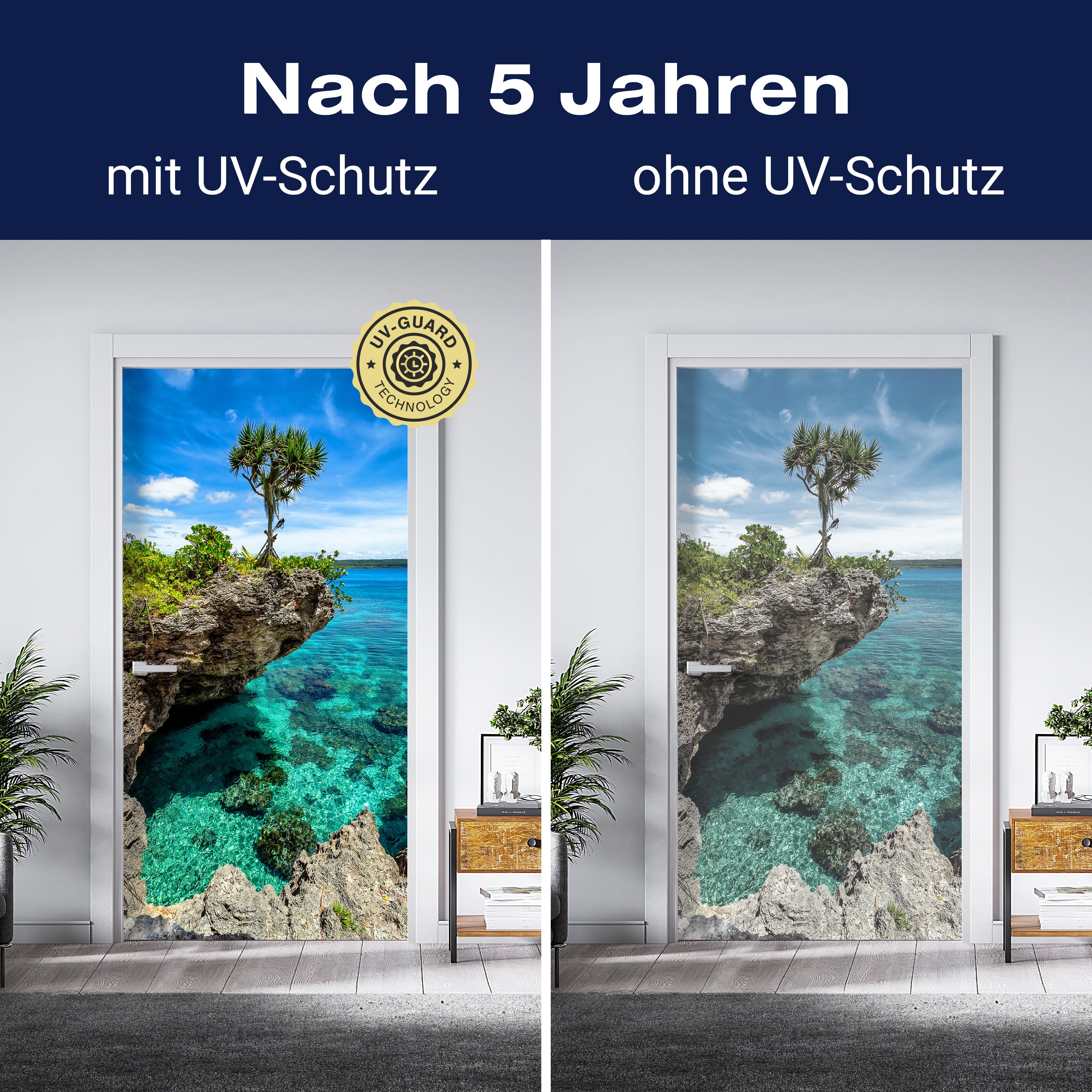 Türtapete Palme auf Fels-klippe, Meer, Ozean M1111 - Bild 4 Türtapete Palme auf Fels-klippe, Meer, Ozean M1111 - Bild 4