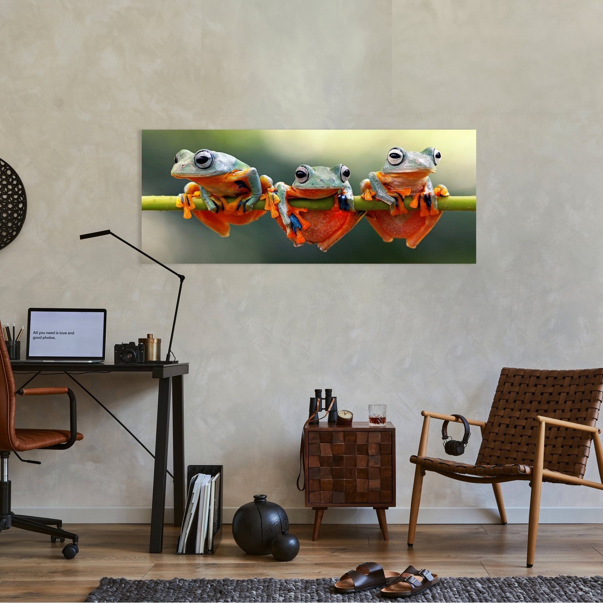 Leinwandbild Frosch, Frösche, Zweig, grün, orange M1113 kaufen - Bild 2 Leinwandbild Frosch, Frösche, Zweig, grün, orange M1113 kaufen - Bild 2