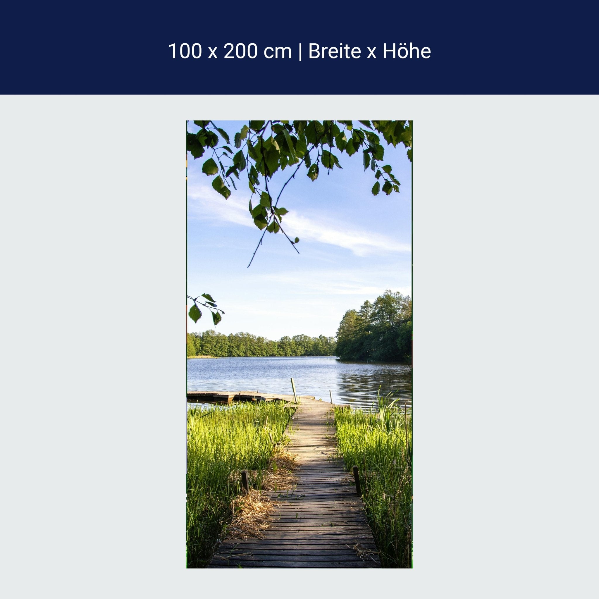 Türtapete Holz-steg an einem See, Natur, Teich M1116 Türtapete Holz-steg an einem See, Natur, Teich M1116