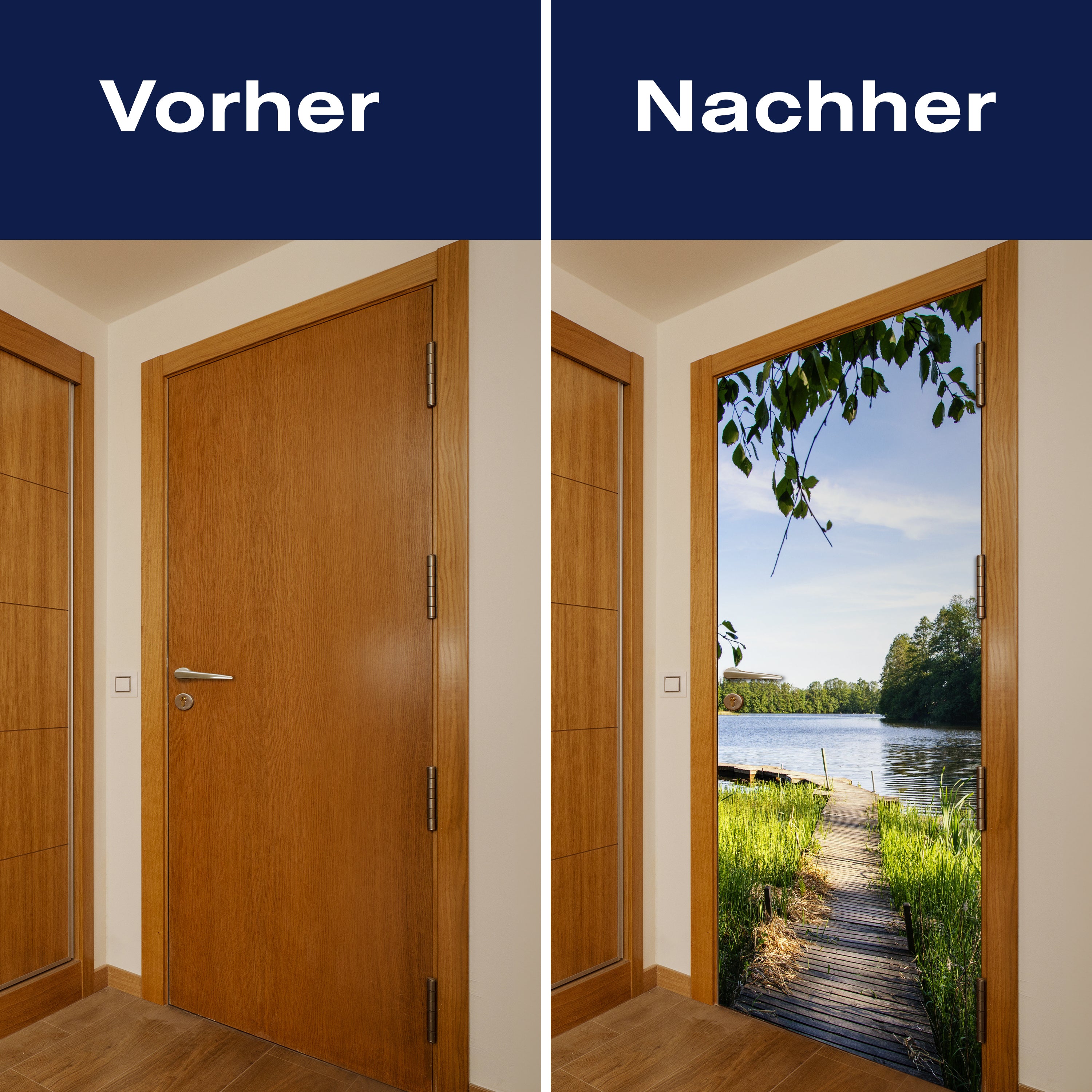 Türtapete Holz-steg an einem See, Natur, Teich M1116 - Bild 10 Türtapete Holz-steg an einem See, Natur, Teich M1116 - Bild 10