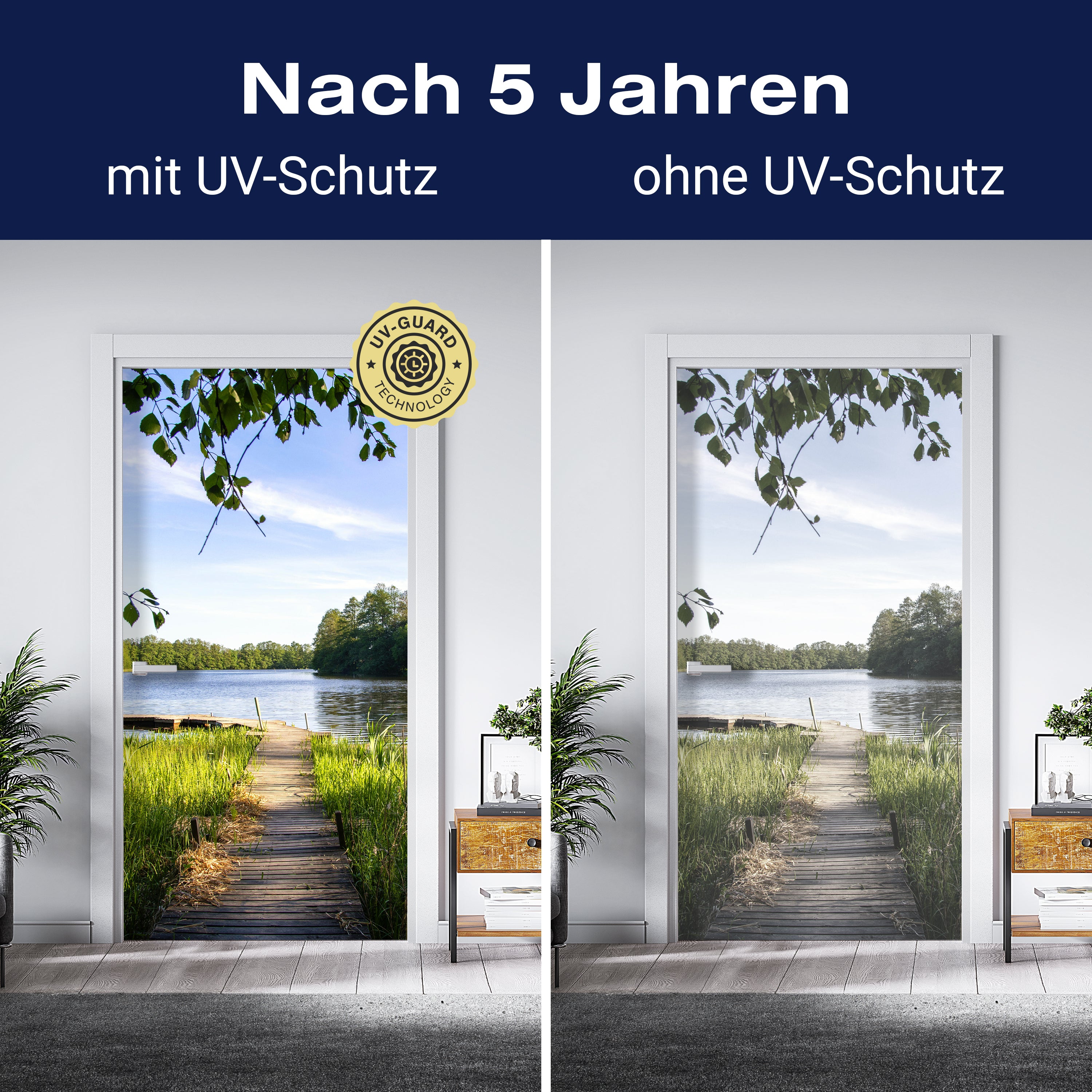 Türtapete Holz-steg an einem See, Natur, Teich M1116 - Bild 4 Türtapete Holz-steg an einem See, Natur, Teich M1116 - Bild 4