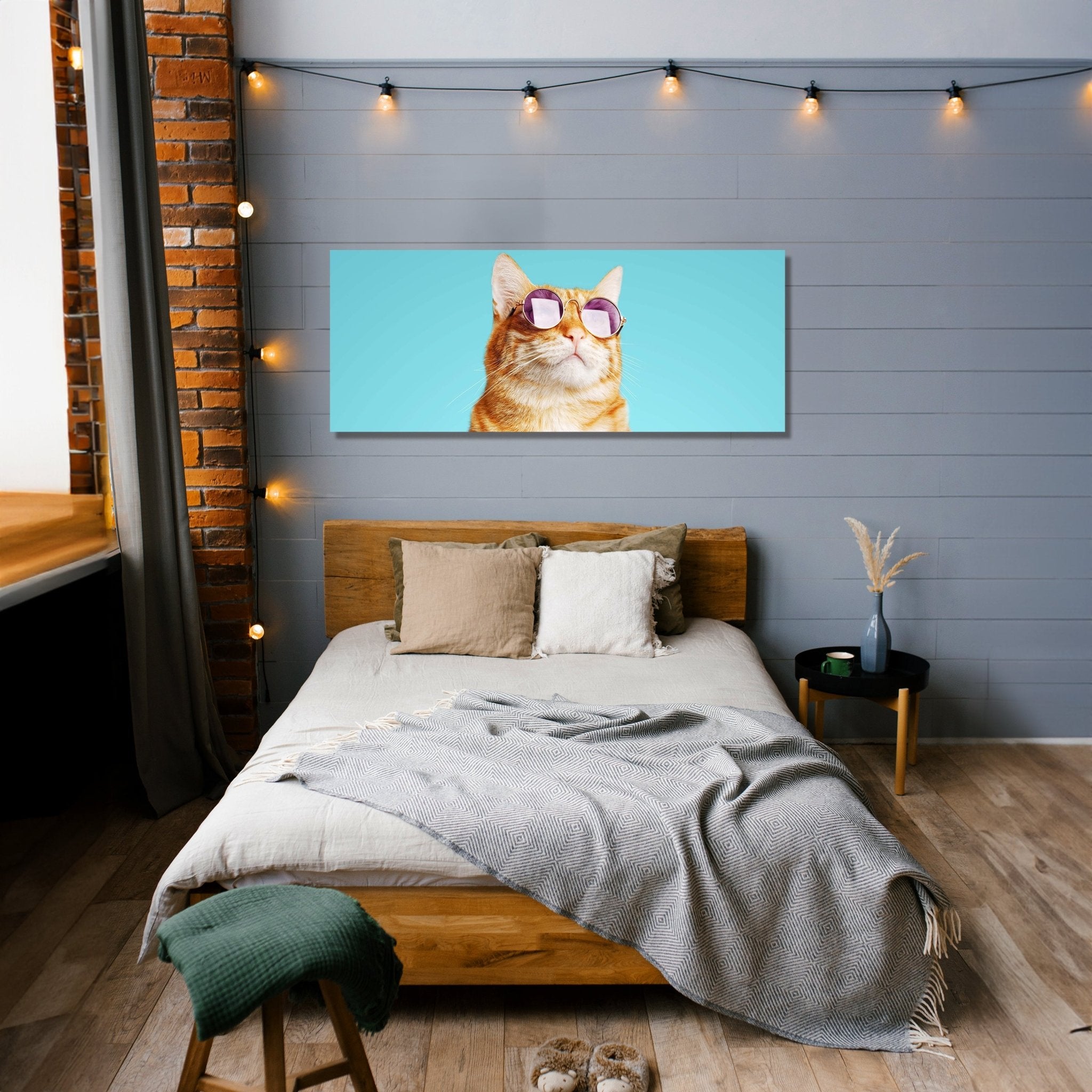 Leinwandbild gestreifte Katze, violette Sonnenbrille M1120 kaufen - Bild 2 Leinwandbild gestreifte Katze, violette Sonnenbrille M1120 kaufen - Bild 2