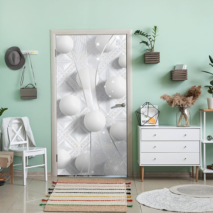 Türtapete Abstraktes Muster, Kugeln, Rauten, Glanz M1123 - Bild 1 Türtapete Abstraktes Muster, Kugeln, Rauten, Glanz M1123 - Bild 1