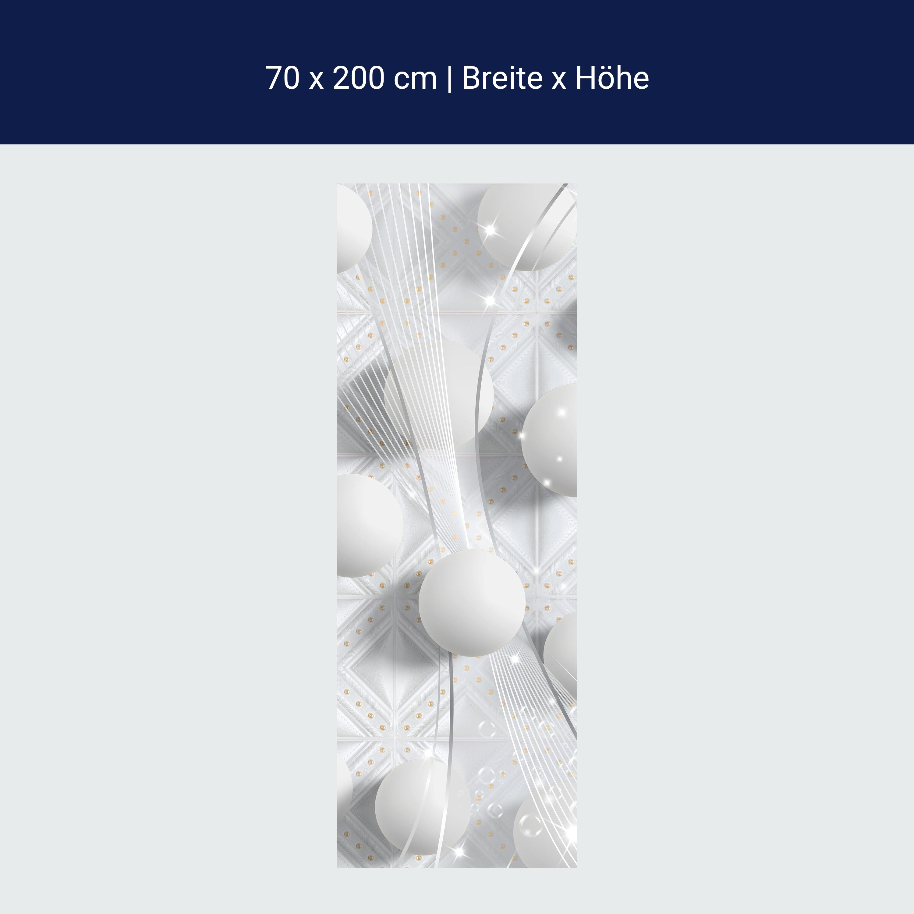 Türtapete Abstraktes Muster, Kugeln, Rauten, Glanz M1123 Türtapete Abstraktes Muster, Kugeln, Rauten, Glanz M1123