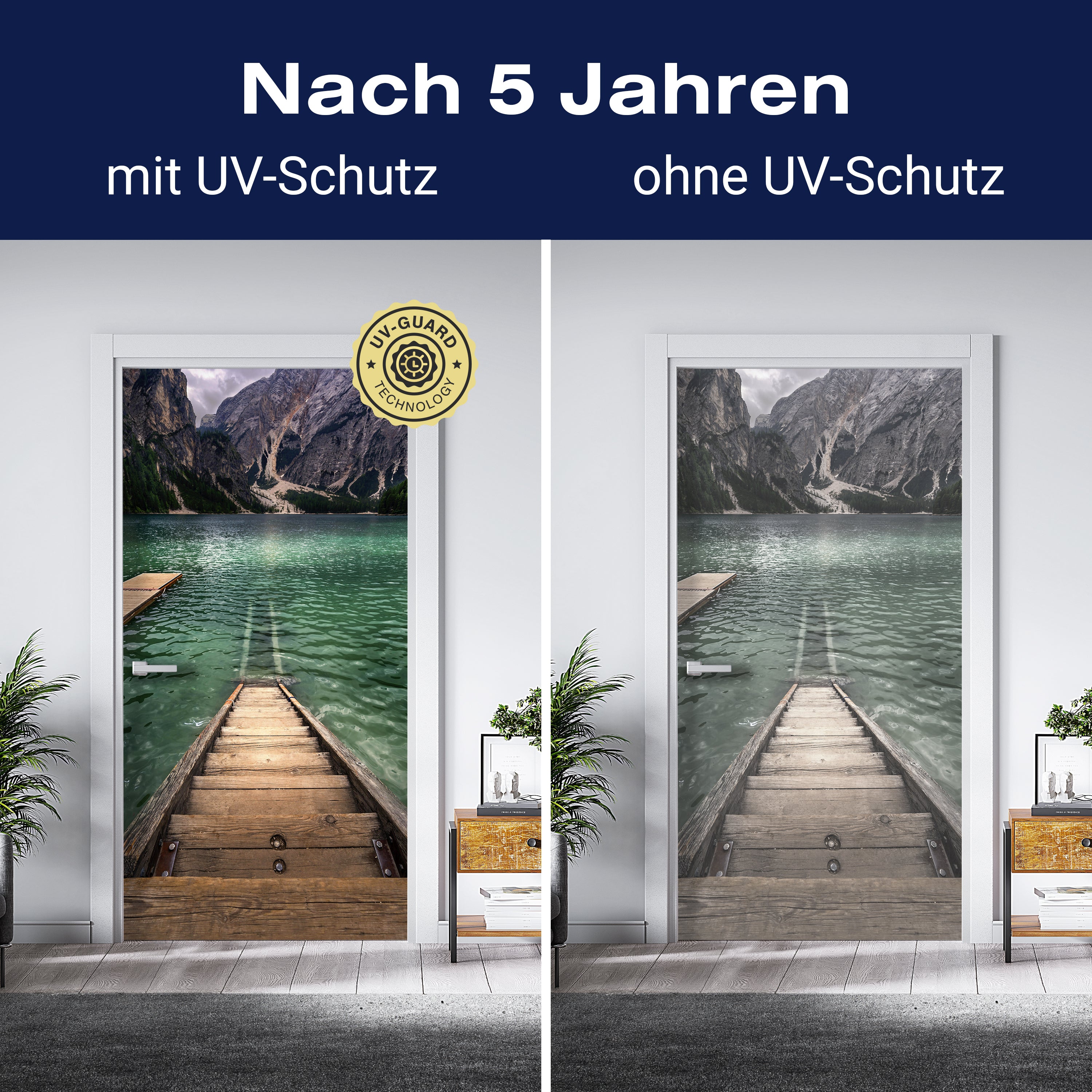 Türtapete Holz-treppe im See, Berge, Gebirge M1125 - Bild 4 Türtapete Holz-treppe im See, Berge, Gebirge M1125 - Bild 4