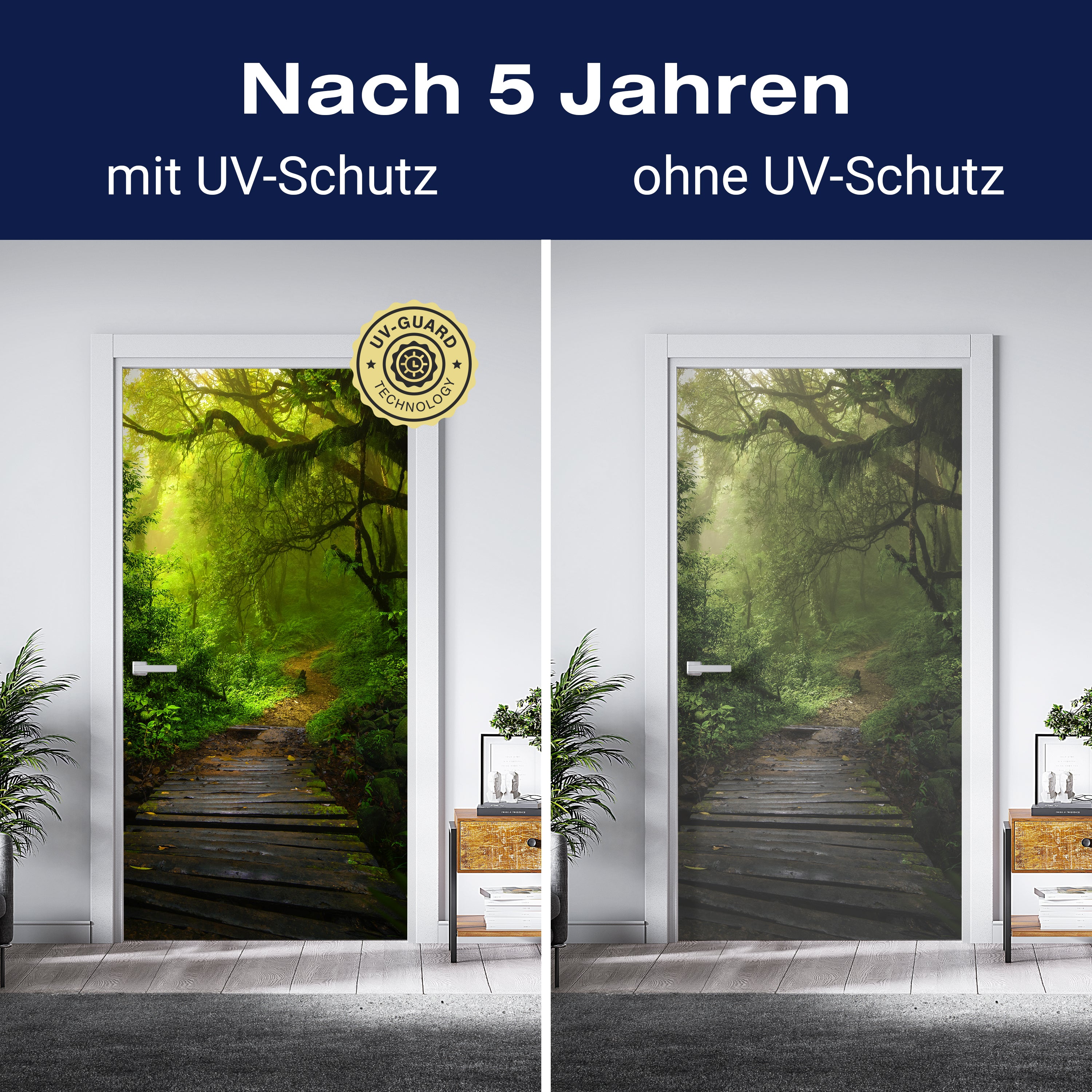 Türtapete Holz-weg in mystischem Wald, Urwald M1127 - Bild 4 Türtapete Holz-weg in mystischem Wald, Urwald M1127 - Bild 4