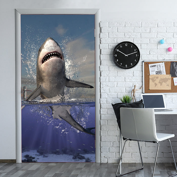 Türtapete springender Hai, Unter-wasser, Raub-tier M1130 - Bild 1 Türtapete springender Hai, Unter-wasser, Raub-tier M1130 - Bild 1