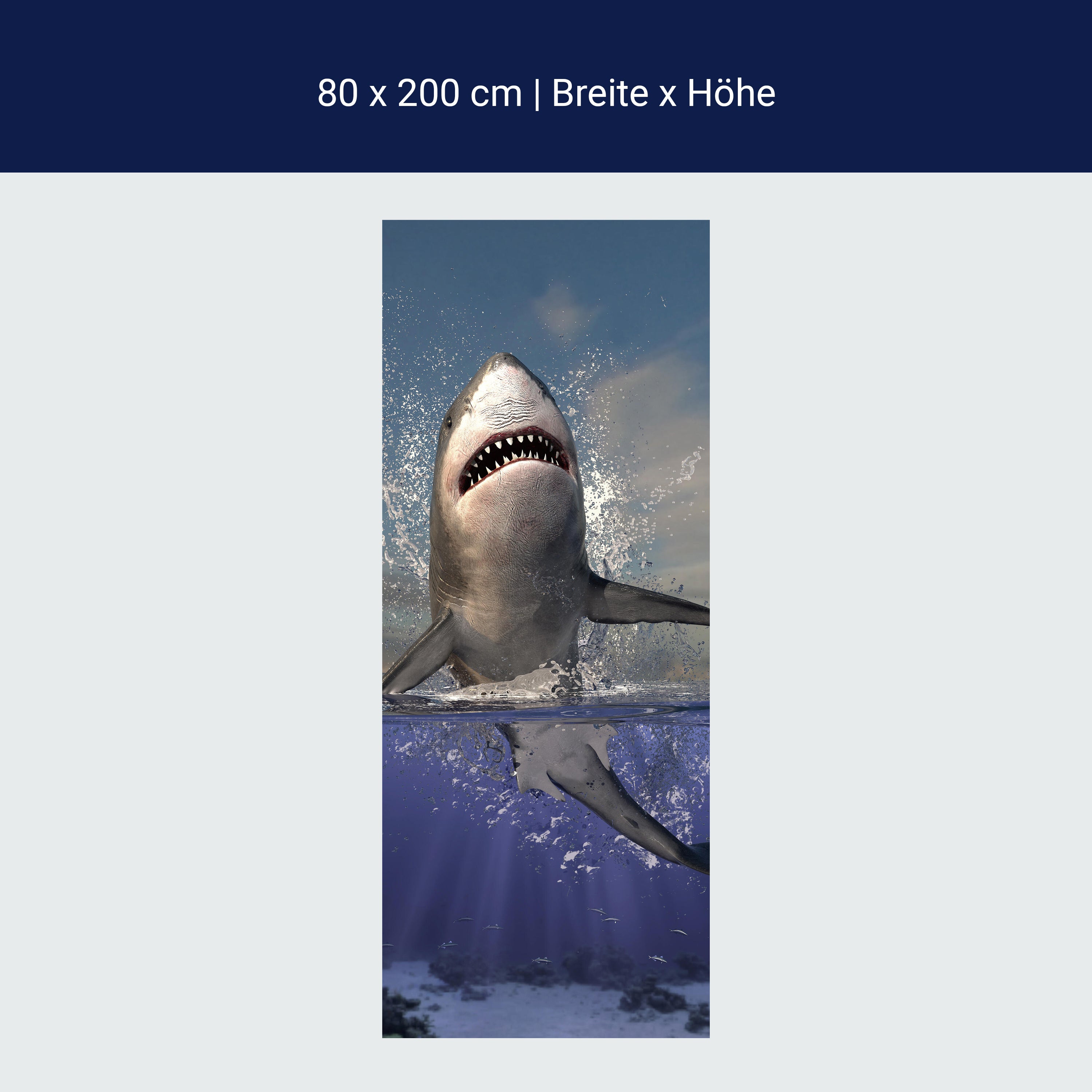 Türtapete springender Hai, Unter-wasser, Raub-tier M1130 Türtapete springender Hai, Unter-wasser, Raub-tier M1130