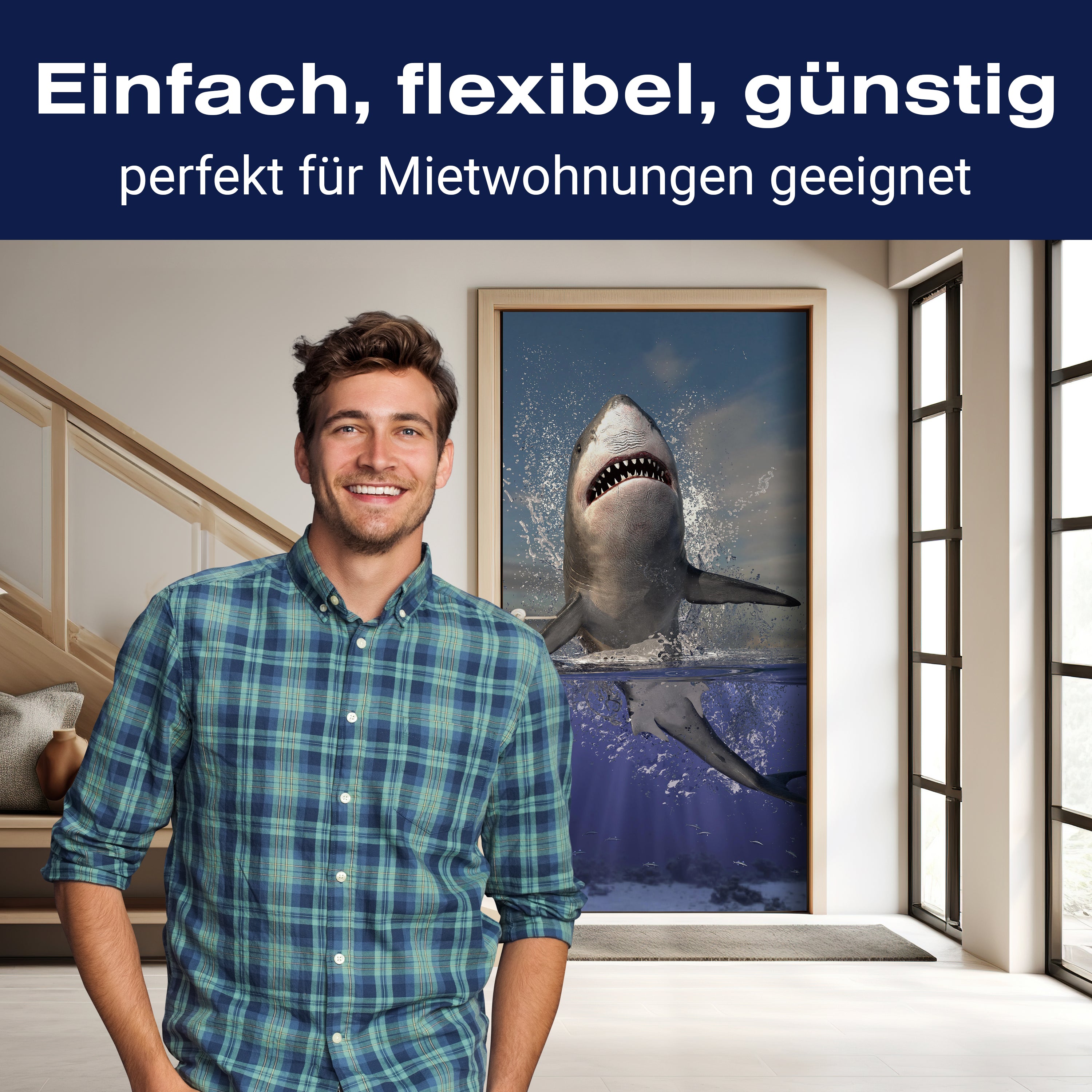 Türtapete springender Hai, Unter-wasser, Raub-tier M1130 - Bild 3 Türtapete springender Hai, Unter-wasser, Raub-tier M1130 - Bild 3