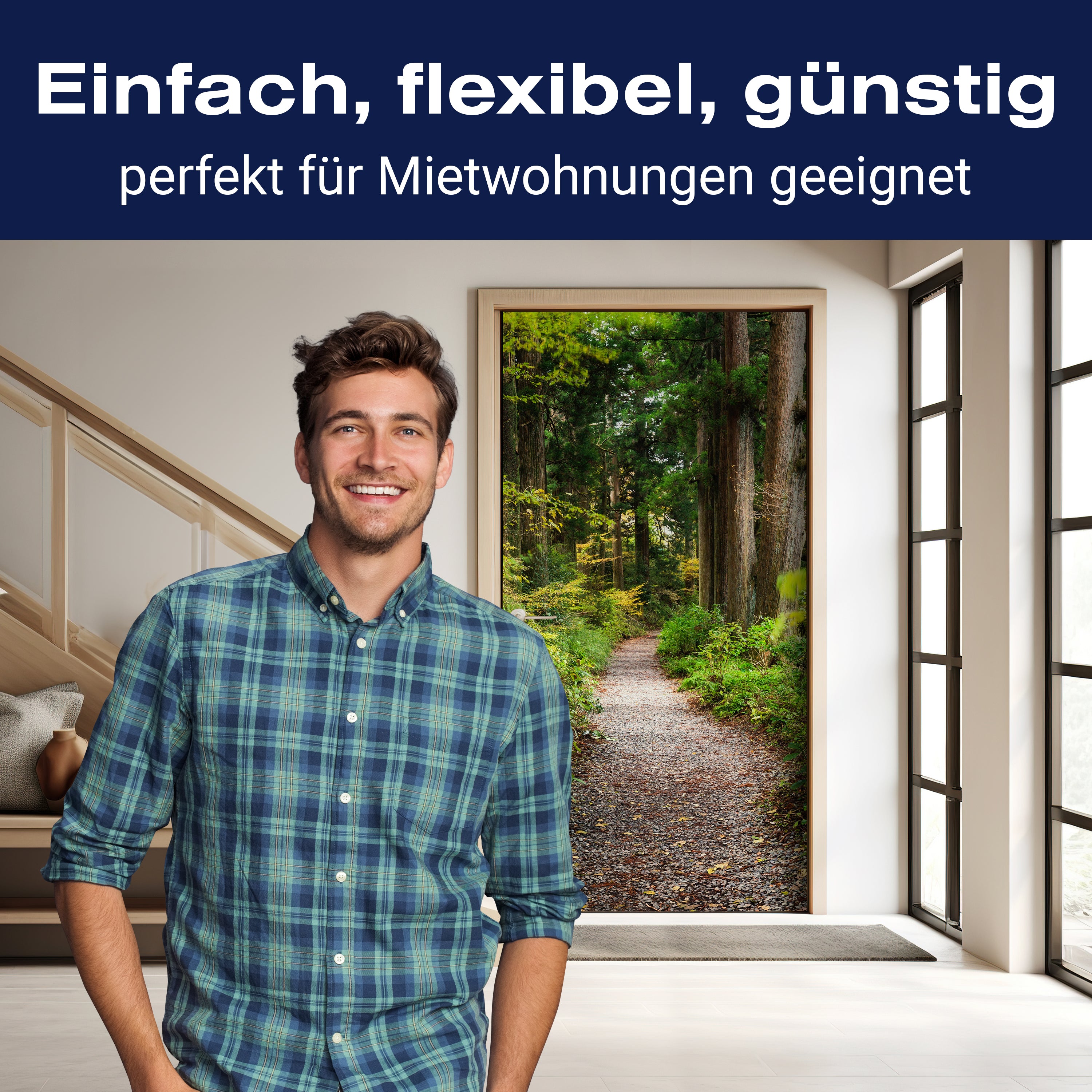 Türtapete Wander-weg in altem Wald, Bäume, Natur M1131 - Bild 3 Türtapete Wander-weg in altem Wald, Bäume, Natur M1131 - Bild 3