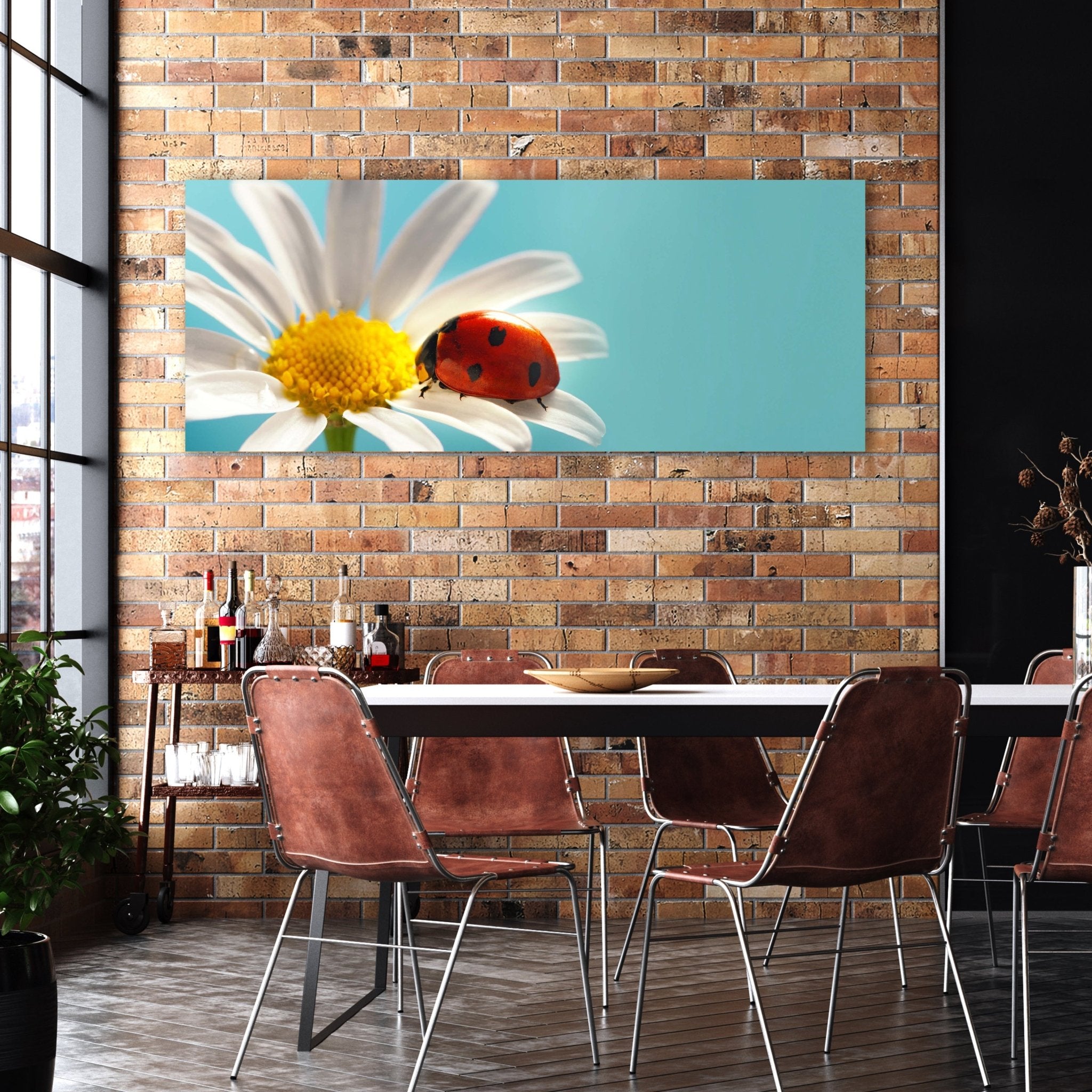 Leinwandbild Gänseblümchen Blüte Marienkäfer M1132 kaufen - Bild 2 Leinwandbild Gänseblümchen Blüte Marienkäfer M1132 kaufen - Bild 2
