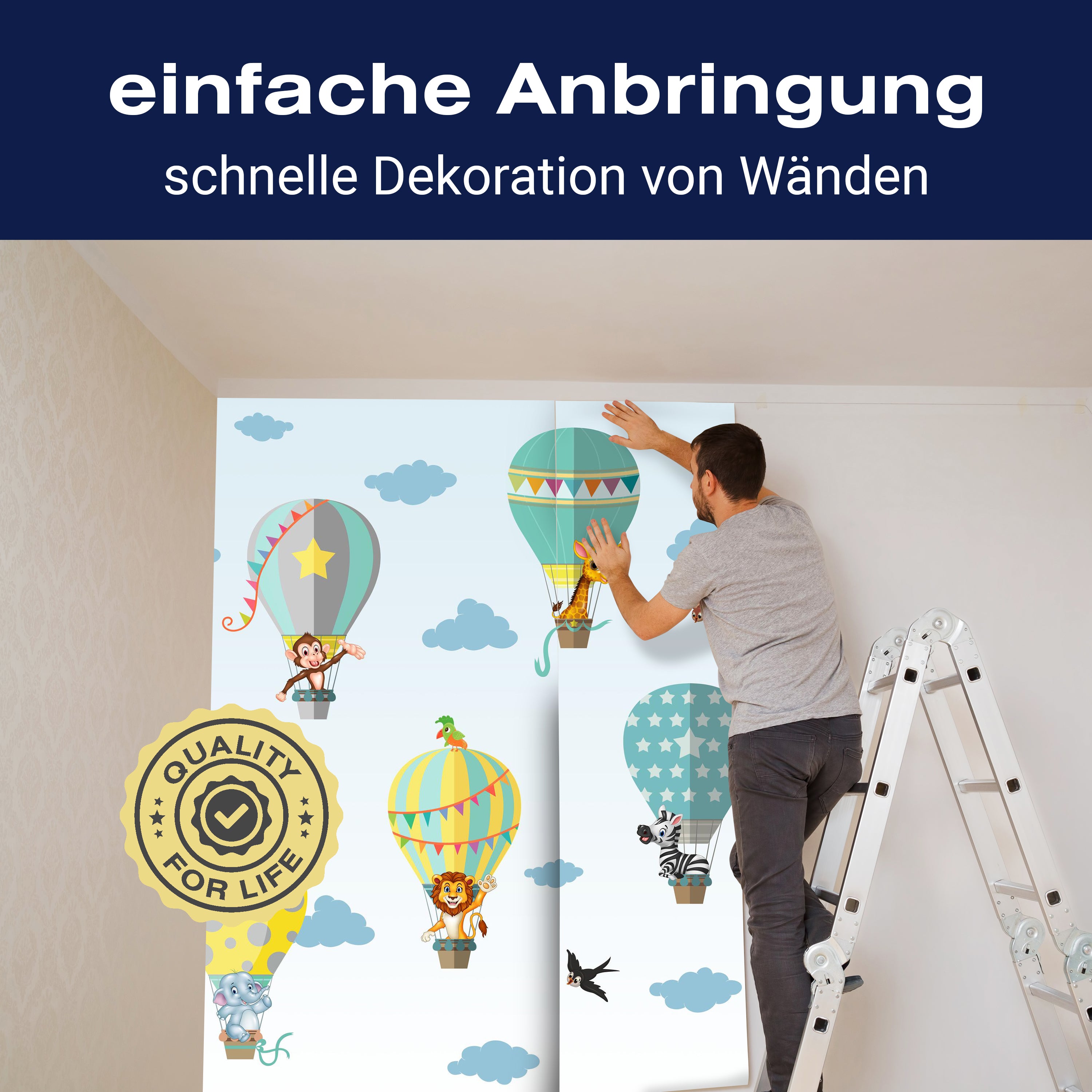 Fototapete Kinder Ballon Tiere M1132 - Bild 3 Fototapete Kinder Ballon Tiere M1132 - Bild 3