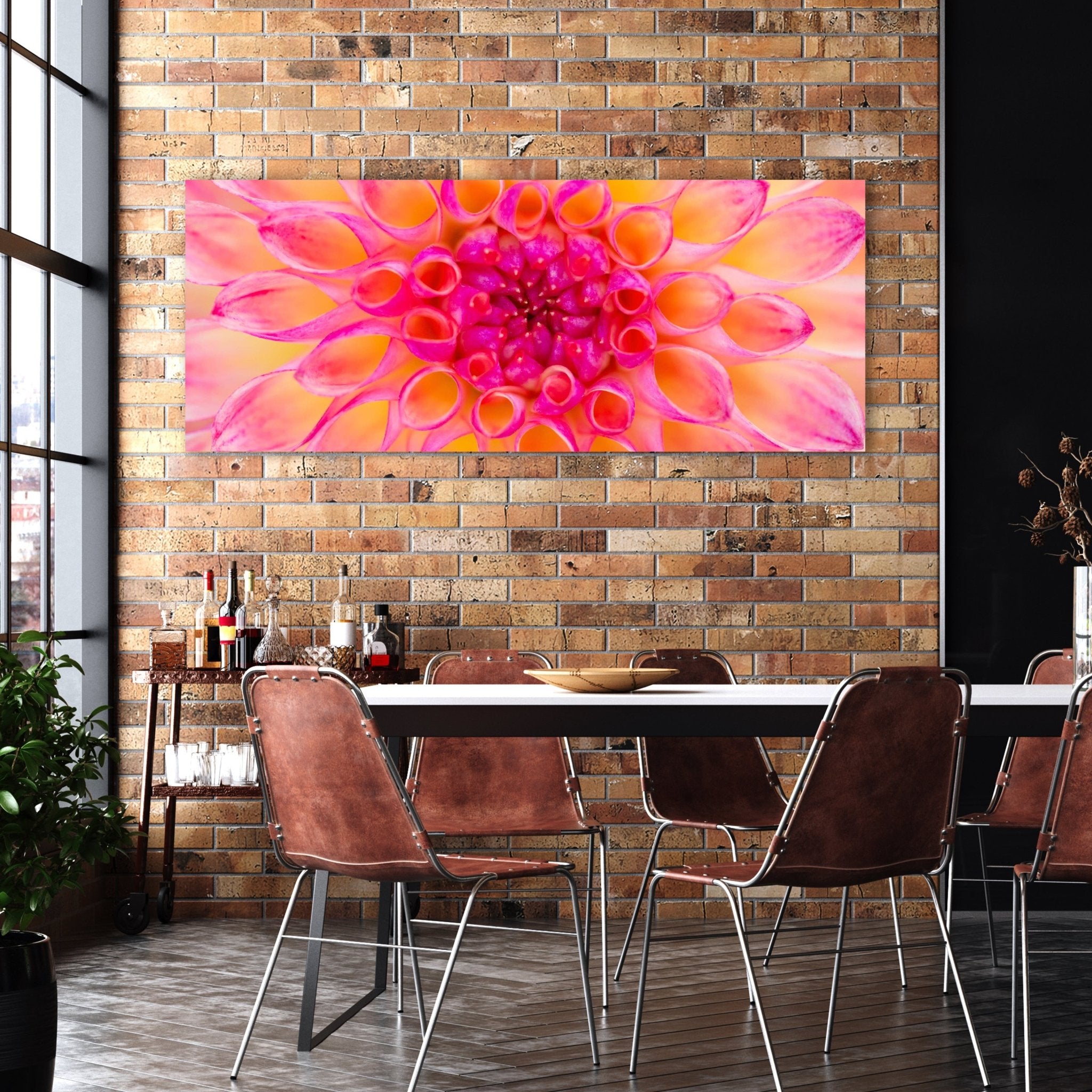 Leinwandbild bunte Dahlie Blüte Blume rosa gelb M1134 kaufen - Bild 2 Leinwandbild bunte Dahlie Blüte Blume rosa gelb M1134 kaufen - Bild 2