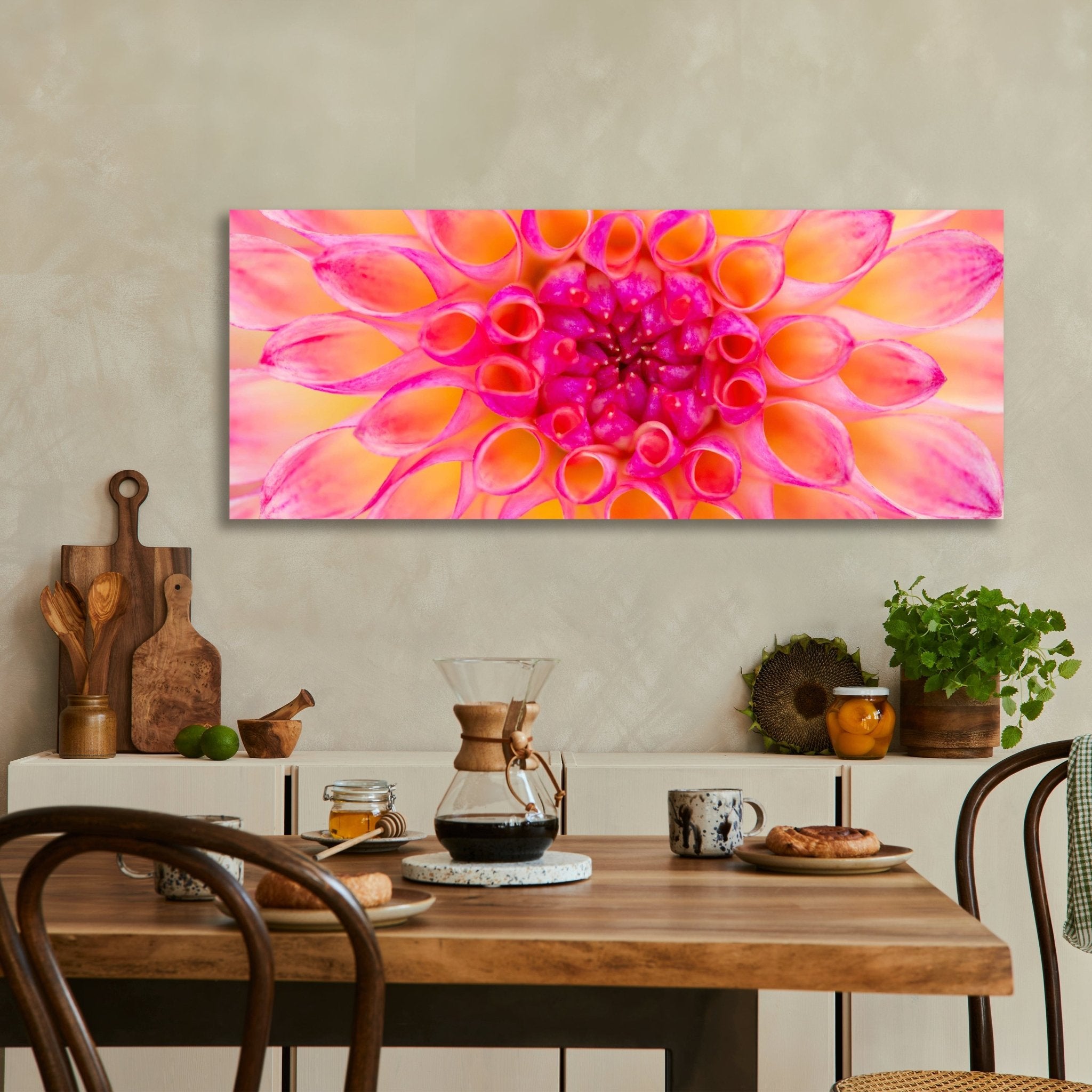 Leinwandbild bunte Dahlie Blüte Blume rosa gelb M1134 kaufen - Bild 3 Leinwandbild bunte Dahlie Blüte Blume rosa gelb M1134 kaufen - Bild 3