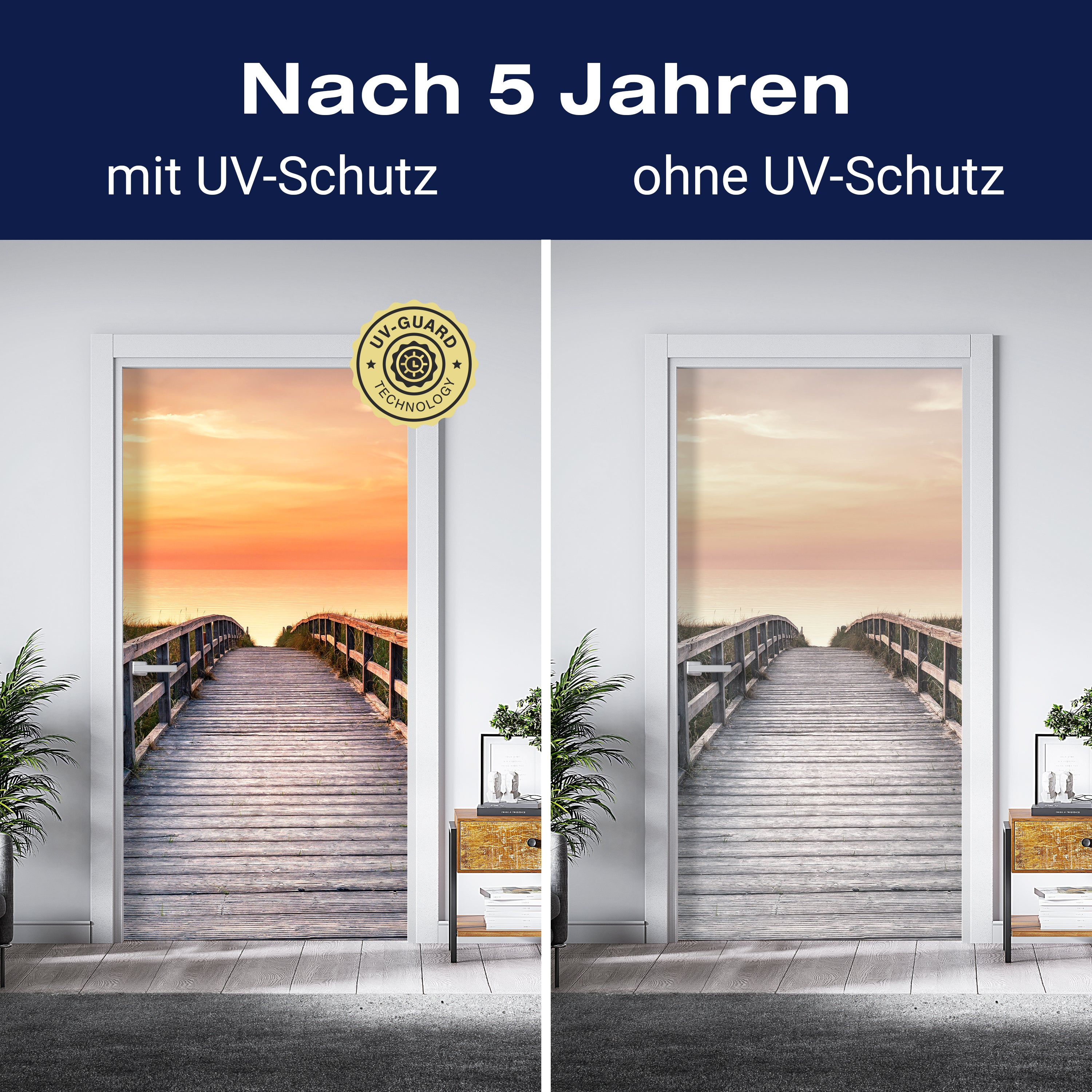 Türtapete Holz-steg zum Meer, Abend-rot, Sonne M1135 - Bild 4 Türtapete Holz-steg zum Meer, Abend-rot, Sonne M1135 - Bild 4