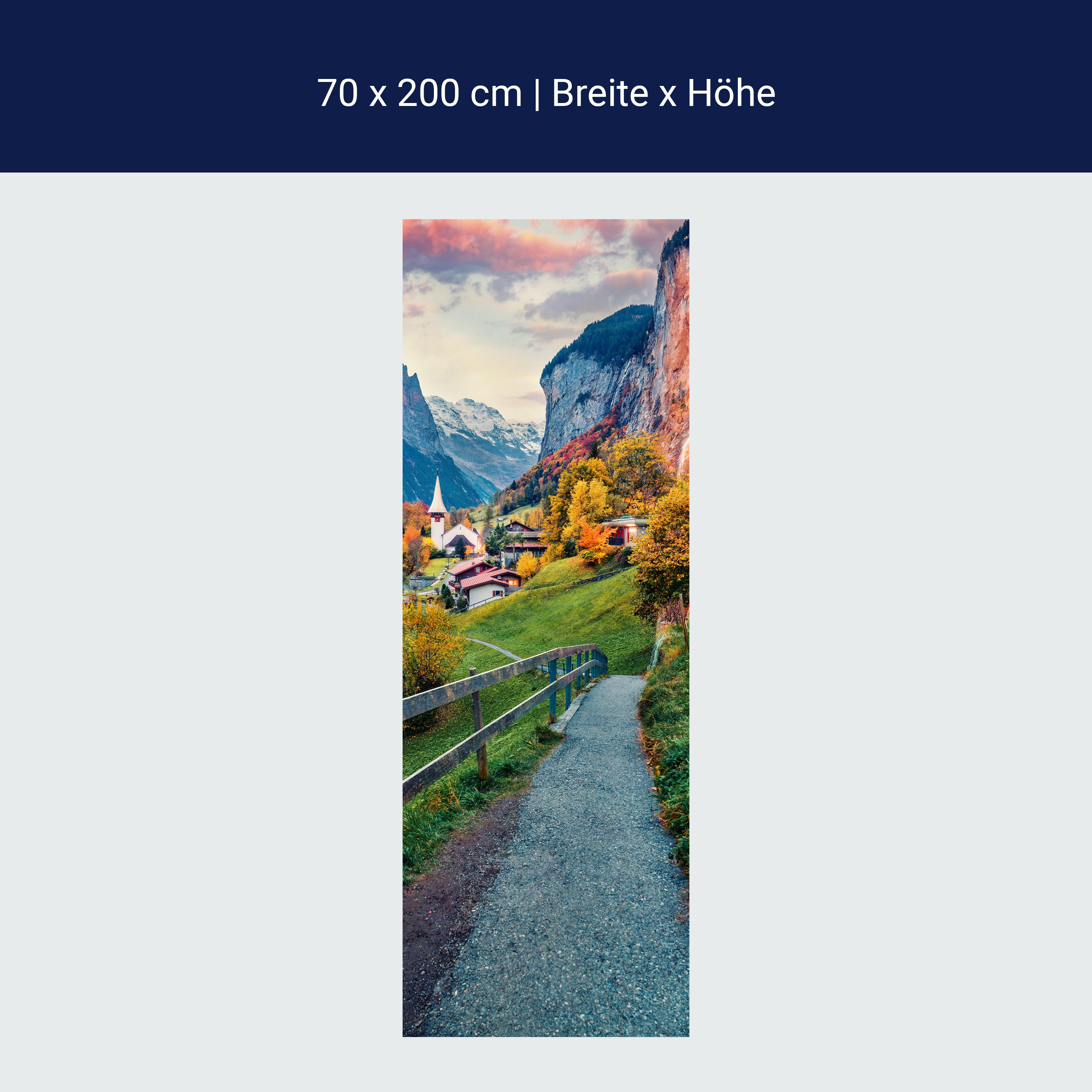 Türtapete Dorf in Berg-tal, Alpen, Gebirge, Berge M1136 Türtapete Dorf in Berg-tal, Alpen, Gebirge, Berge M1136