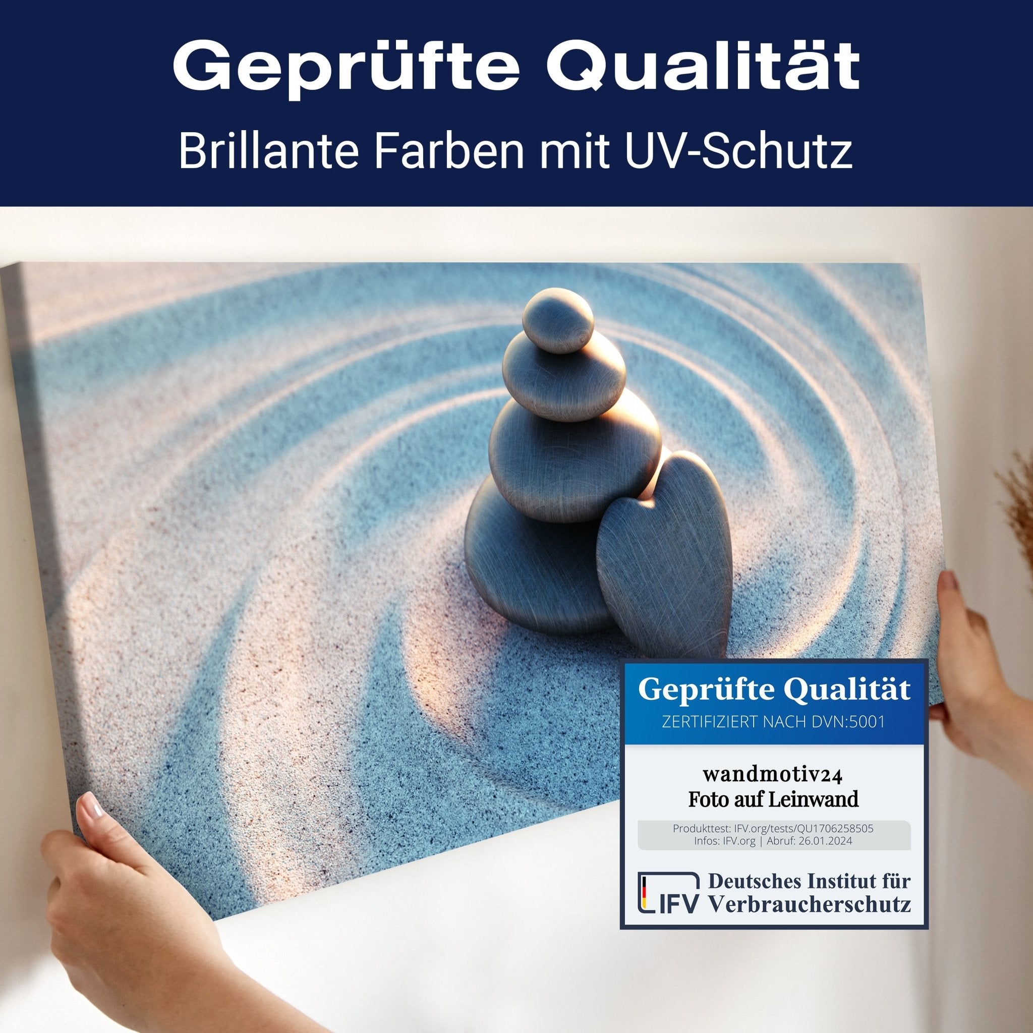 Leinwandbild Turm aus Kieselsteinen mit Kiesel in Herzform M1142 kaufen - Bild 4 Leinwandbild Turm aus Kieselsteinen mit Kiesel in Herzform M1142 kaufen - Bild 4