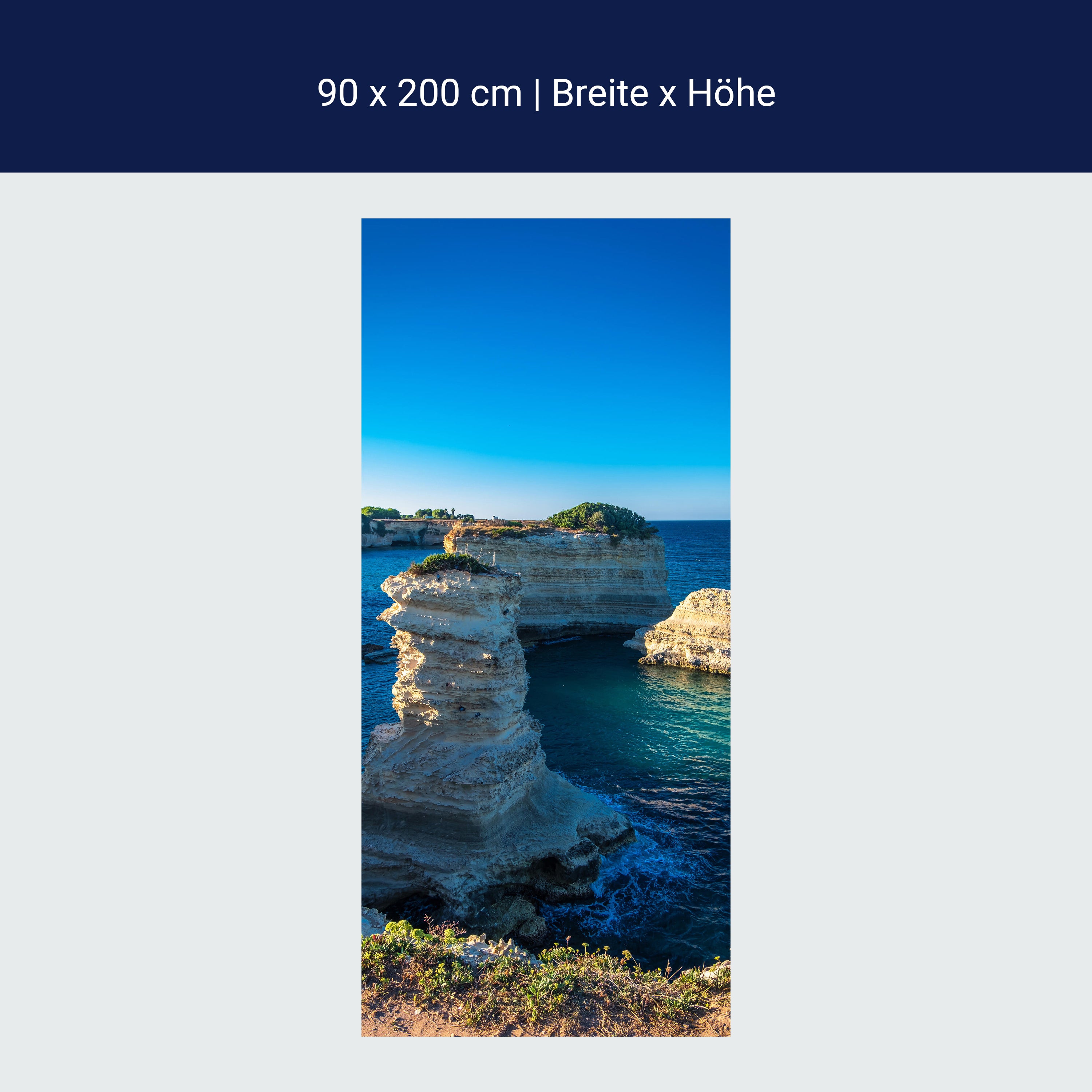 Türtapete Blick auf Küste, Steine, Felsen, Meer M1144 Türtapete Blick auf Küste, Steine, Felsen, Meer M1144