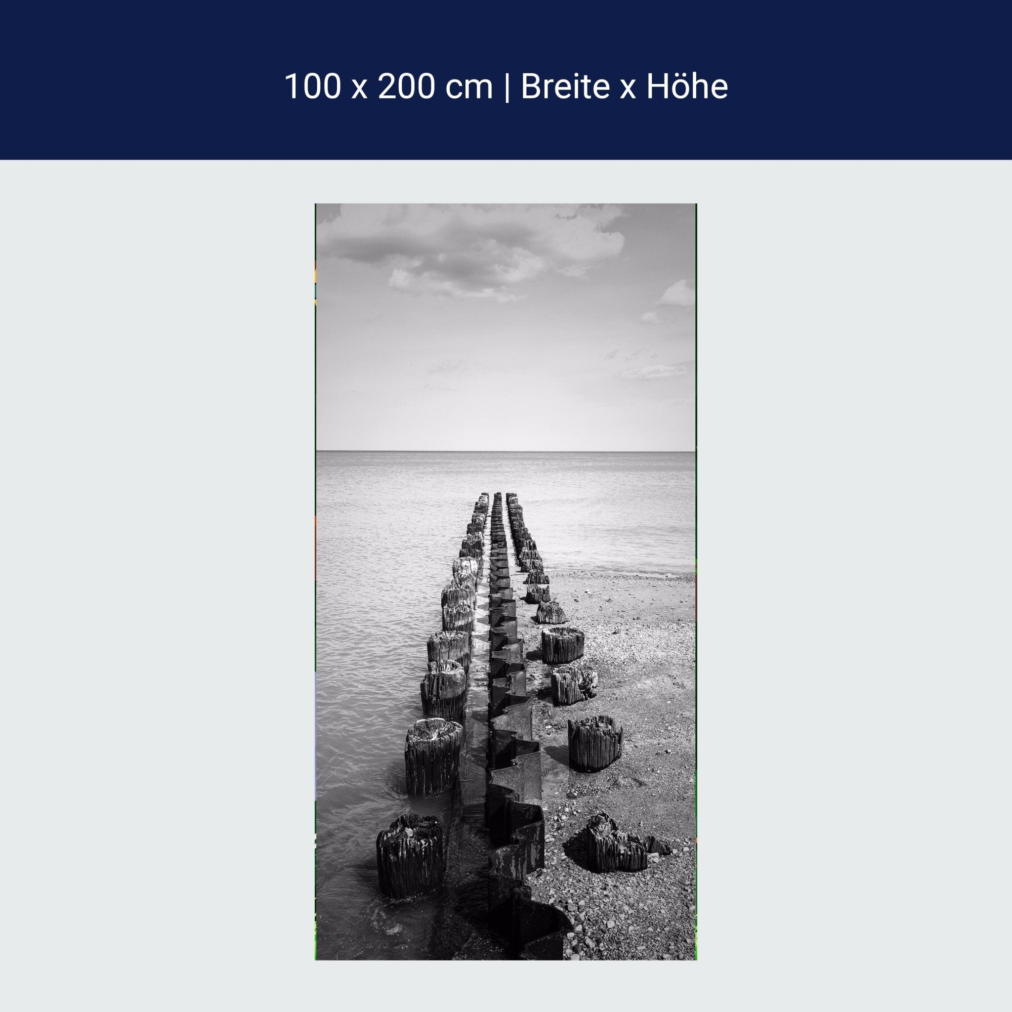 Türtapete alter Holz-steg im Meer, Steine, Ozean M1145 Türtapete alter Holz-steg im Meer, Steine, Ozean M1145