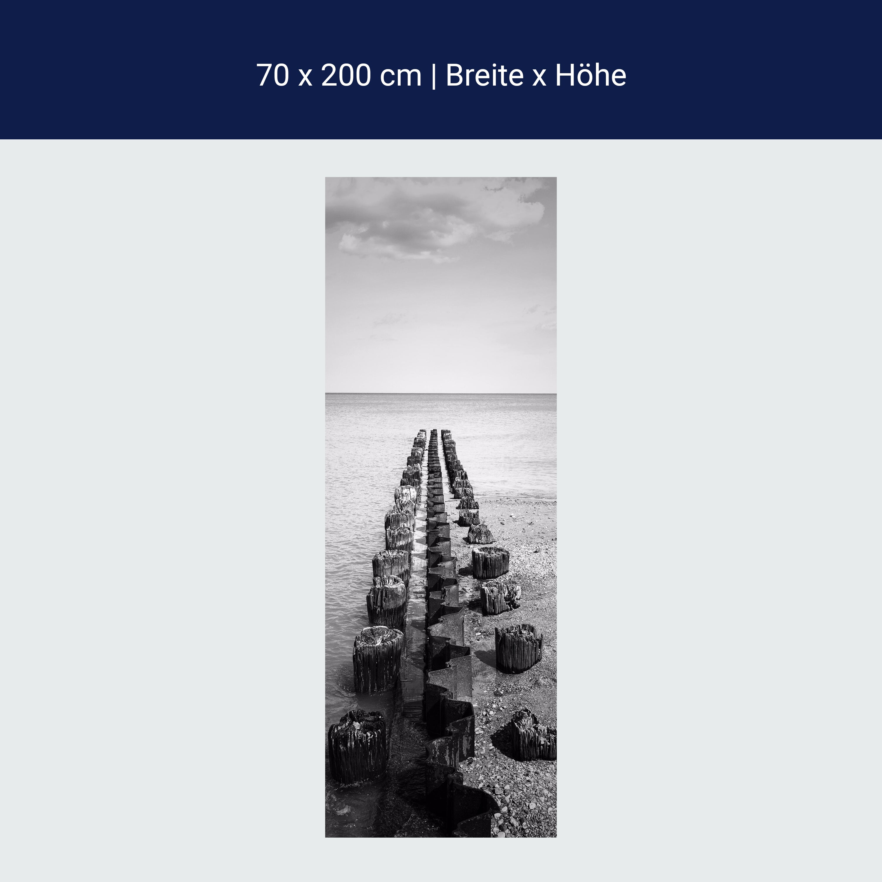 Türtapete alter Holz-steg im Meer, Steine, Ozean M1145 Türtapete alter Holz-steg im Meer, Steine, Ozean M1145